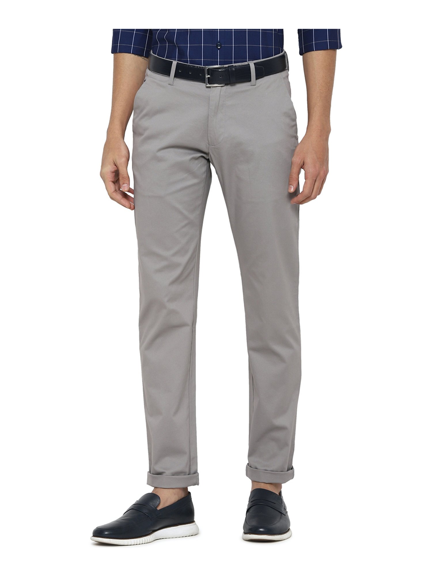 Buy Allen Solly Grey Slim Fit Flat Front Trousers for Men's Online @ Tata  CLiQ