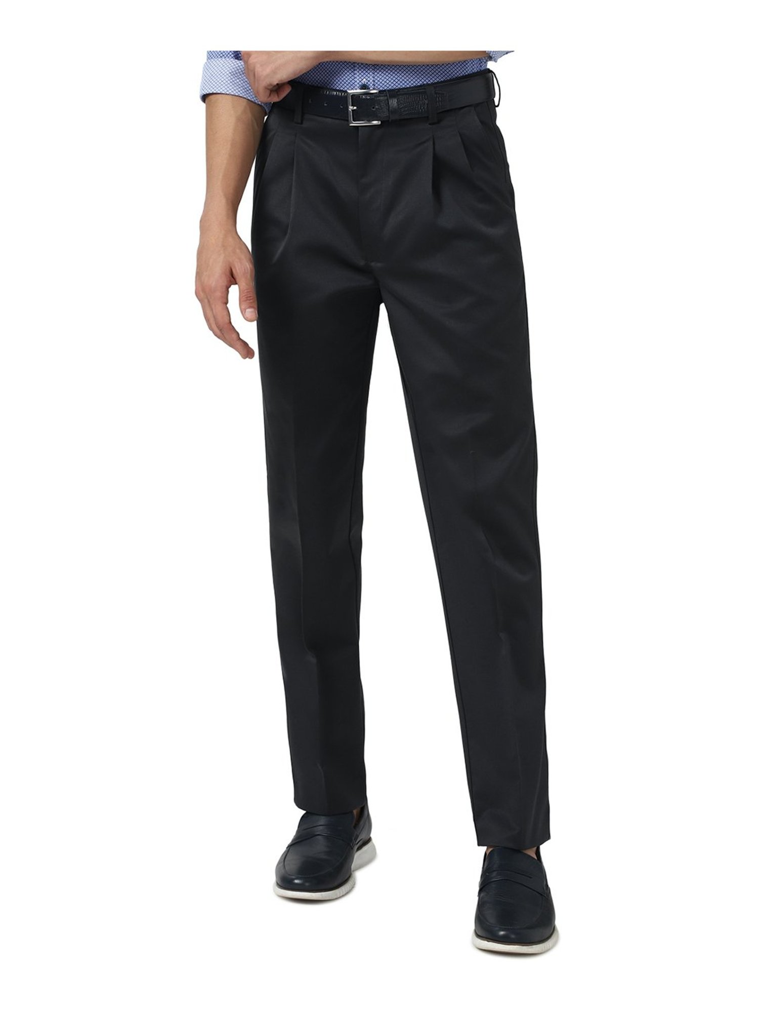 Buy Peter England Casuals Men Navy Casual Trousers online