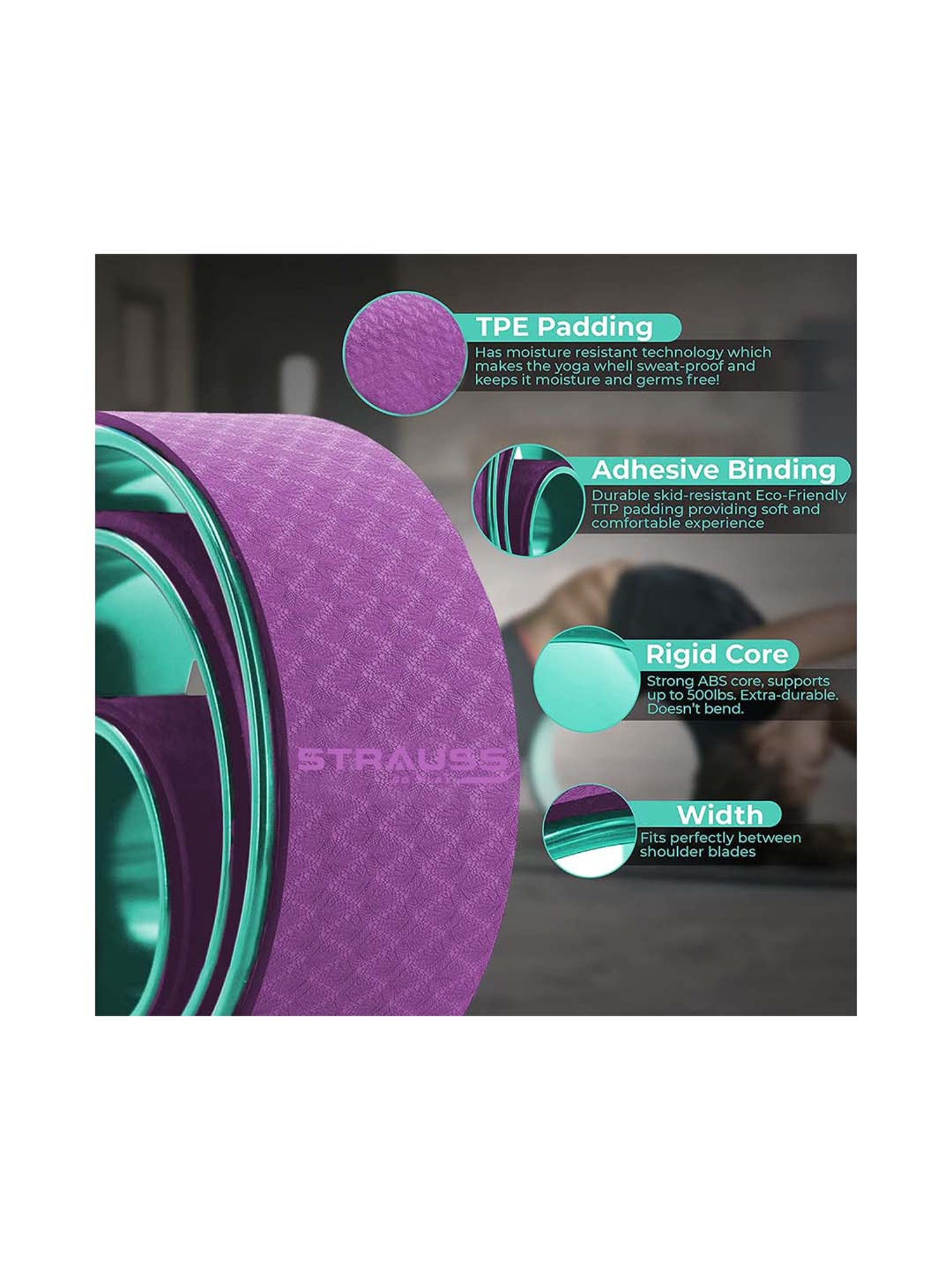 Buy Strauss Purple Plastic Yoga Wheel Online at Best Prices in