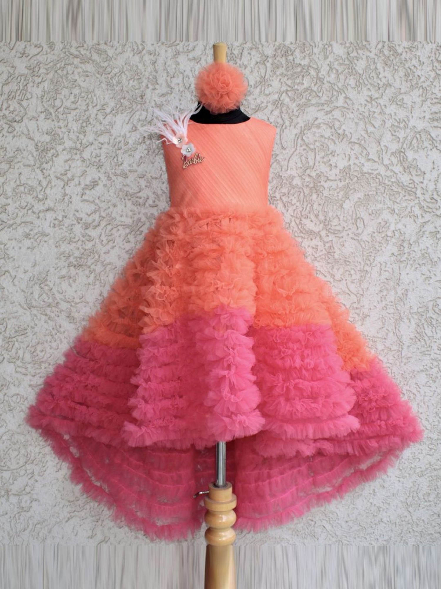 Barbie Toddler/Kid Girl Back Bowknot Design Cotton Short-sleeve Dress Only  $15.99 PatPat US Mobile