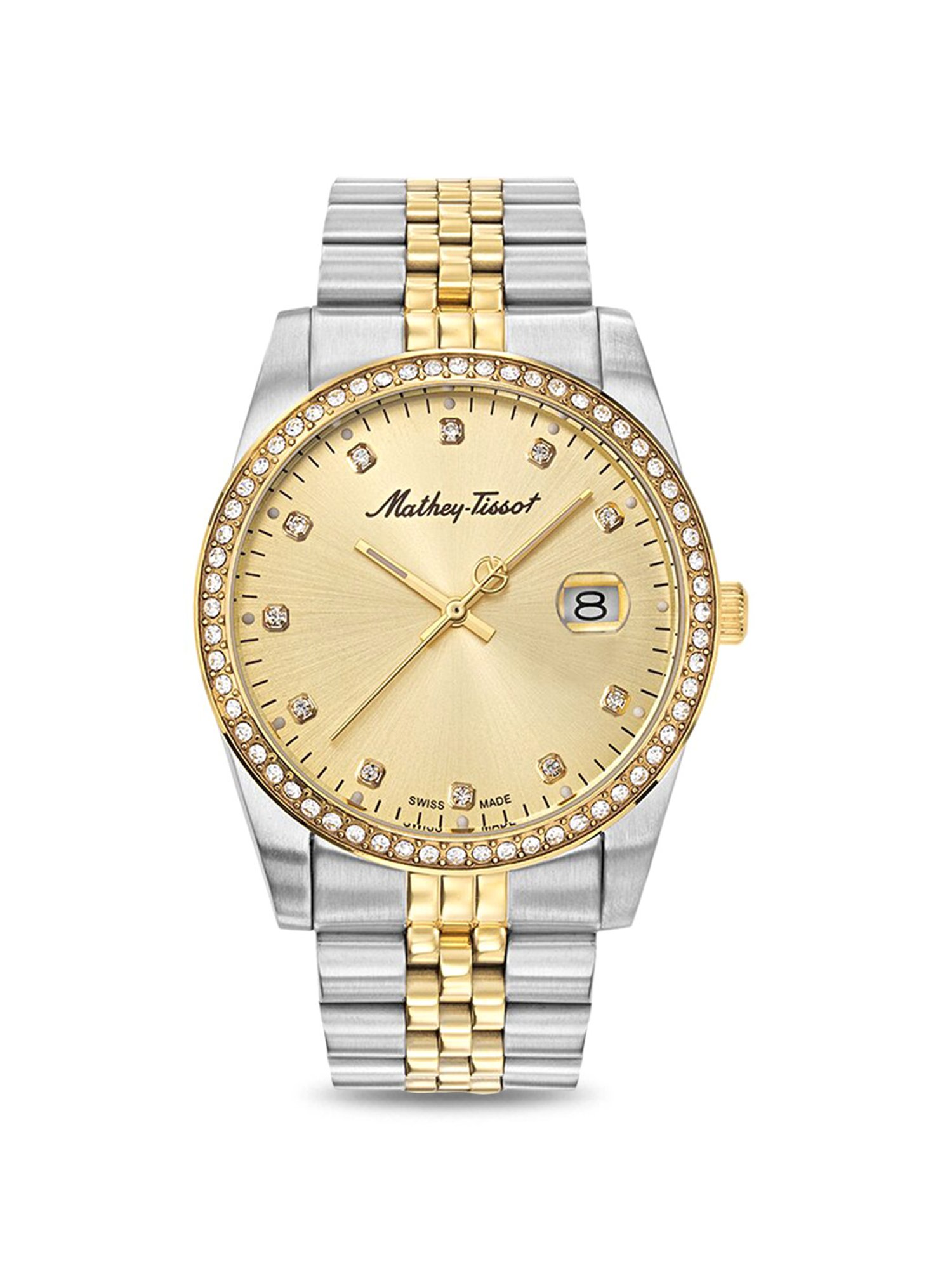 Buy Mathey Tissot Men White Brass Dial & Gold Toned Stainless Steel Wrap  Around Straps Analogue Watch - Watches for Men 8215583 | Myntra