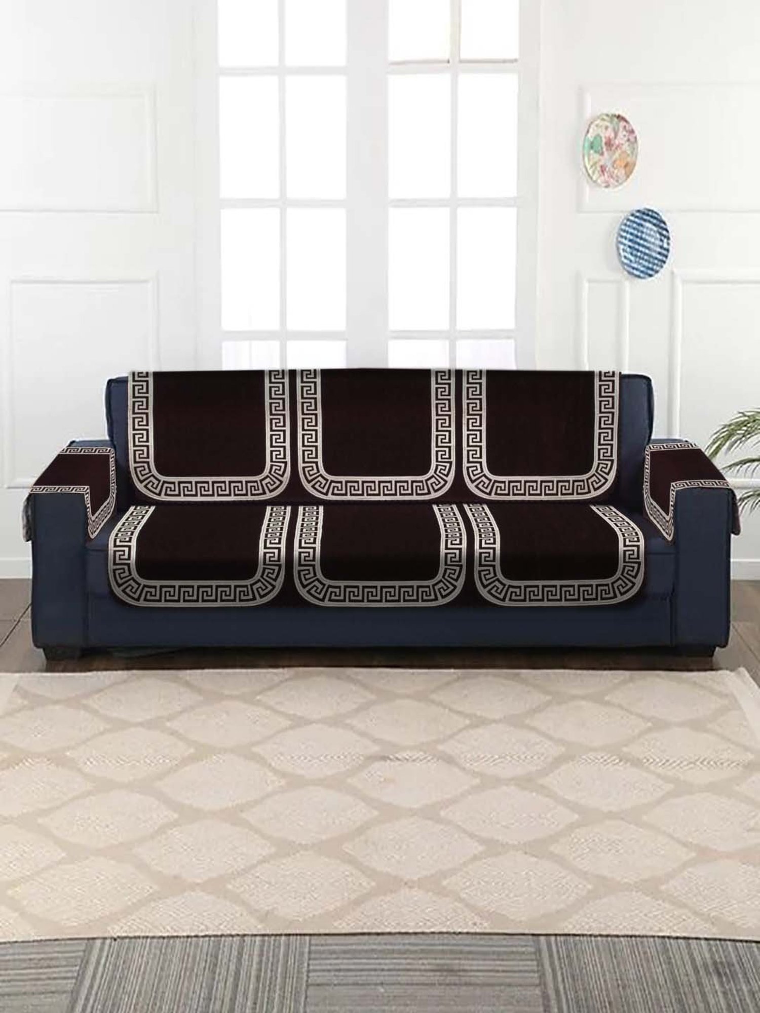 Buy HOSTA HOMES Brown Polyester 5 Seater With Arm Rest Sofa Covers at Best  Price @ Tata CLiQ