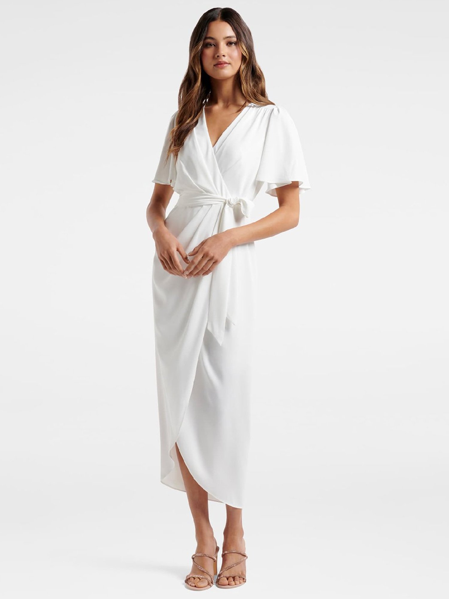 Bria Wrap Dress natural white