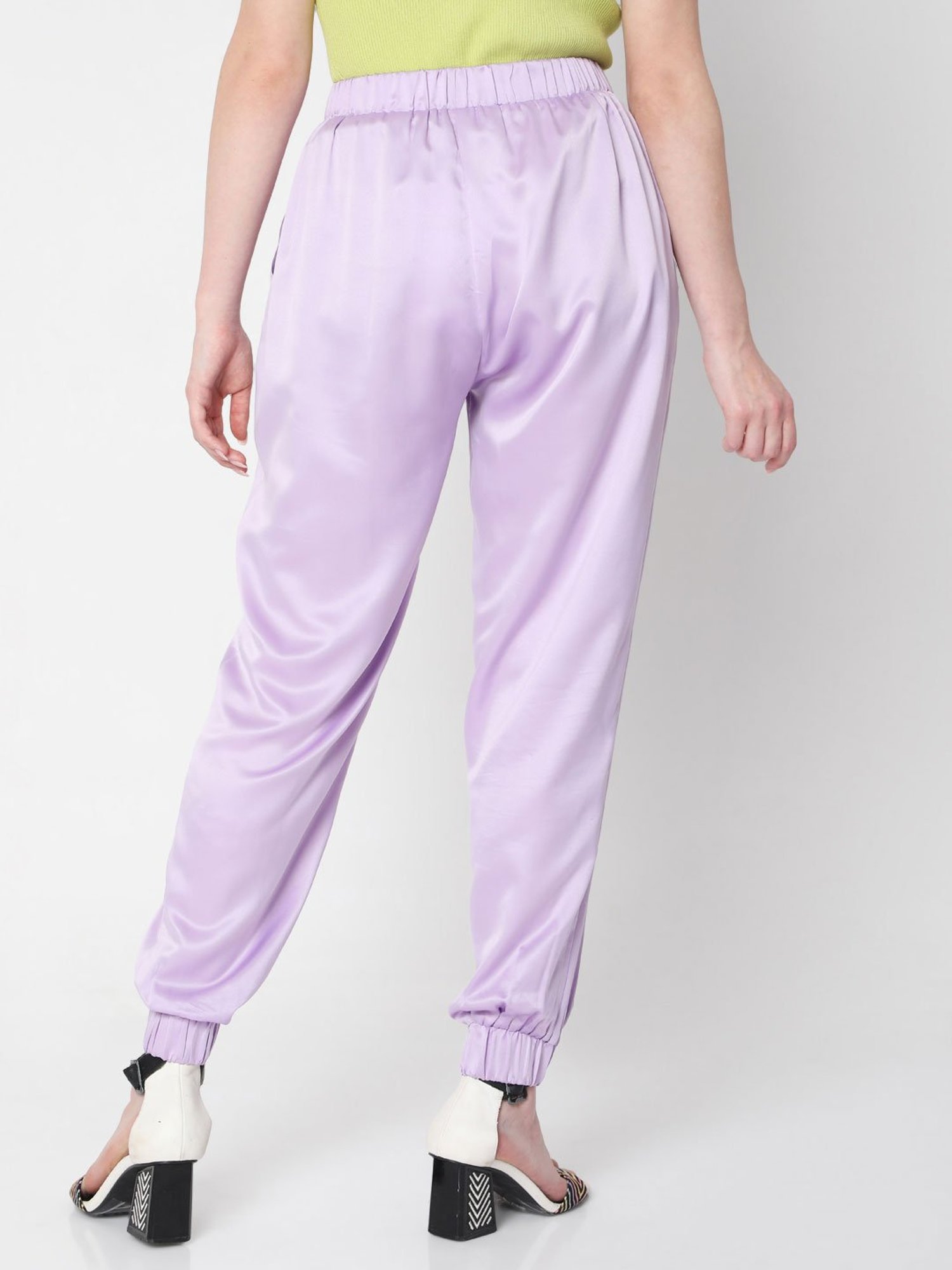 Purple best sale satin joggers