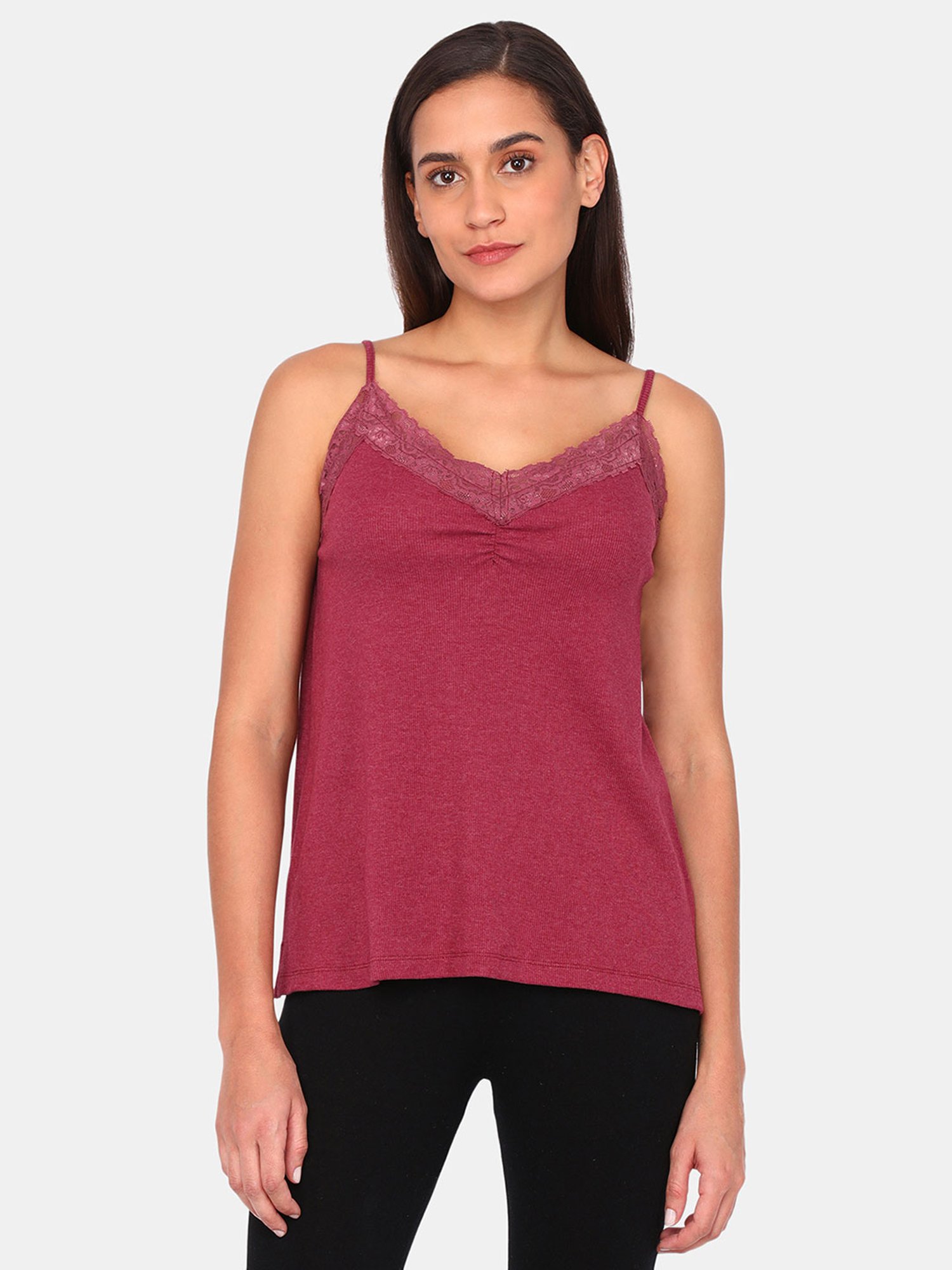 Buy Wunderlove by Westside Dark Pink Ribbed Camisole for Online @ Tata CLiQ