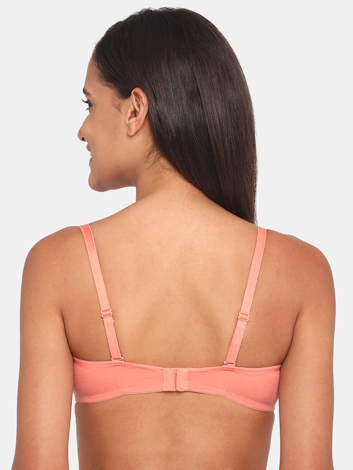 Buy Zivame Peach Non Wired Non Padded Full Coverage Bra for Women