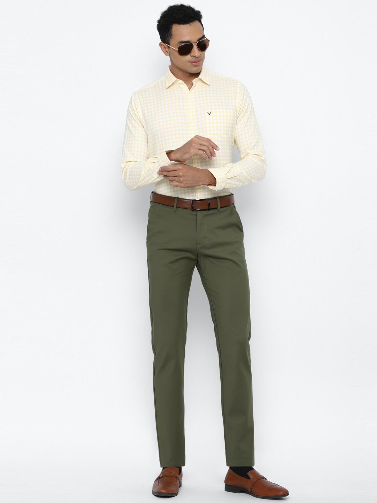 Buy Dark Green Solid Cotton Stretch Chino Pant for Men Online India  tbase