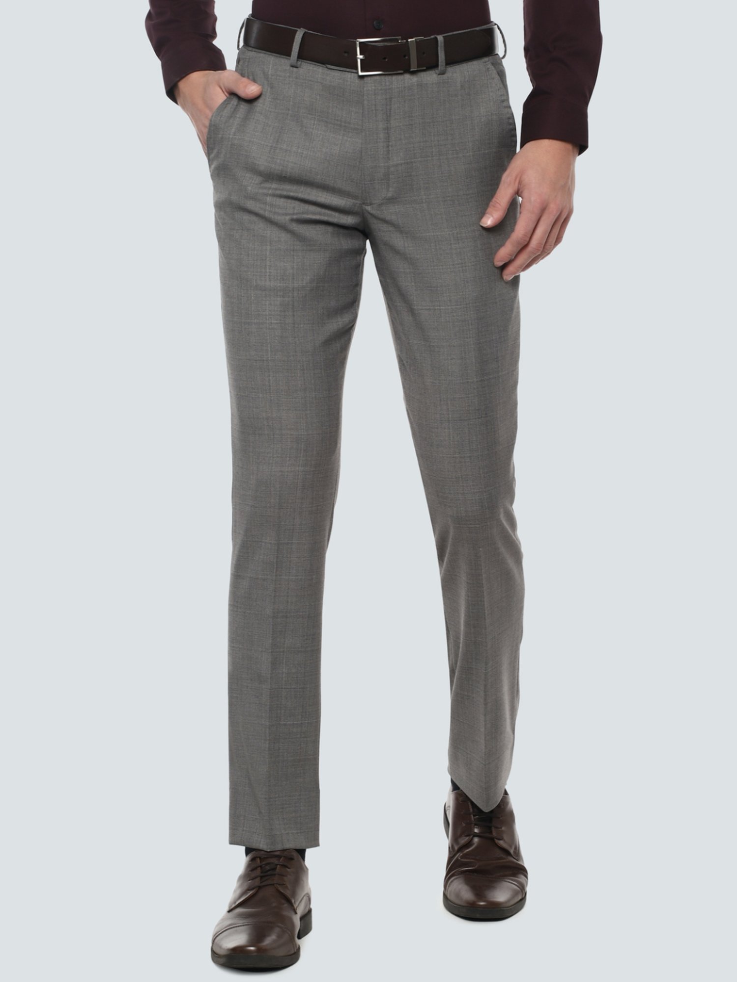 Buy Louis Philippe Ath Work Men Checked Tapered Fit Semiformal Trousers -  Trousers for Men 23558234 | Myntra
