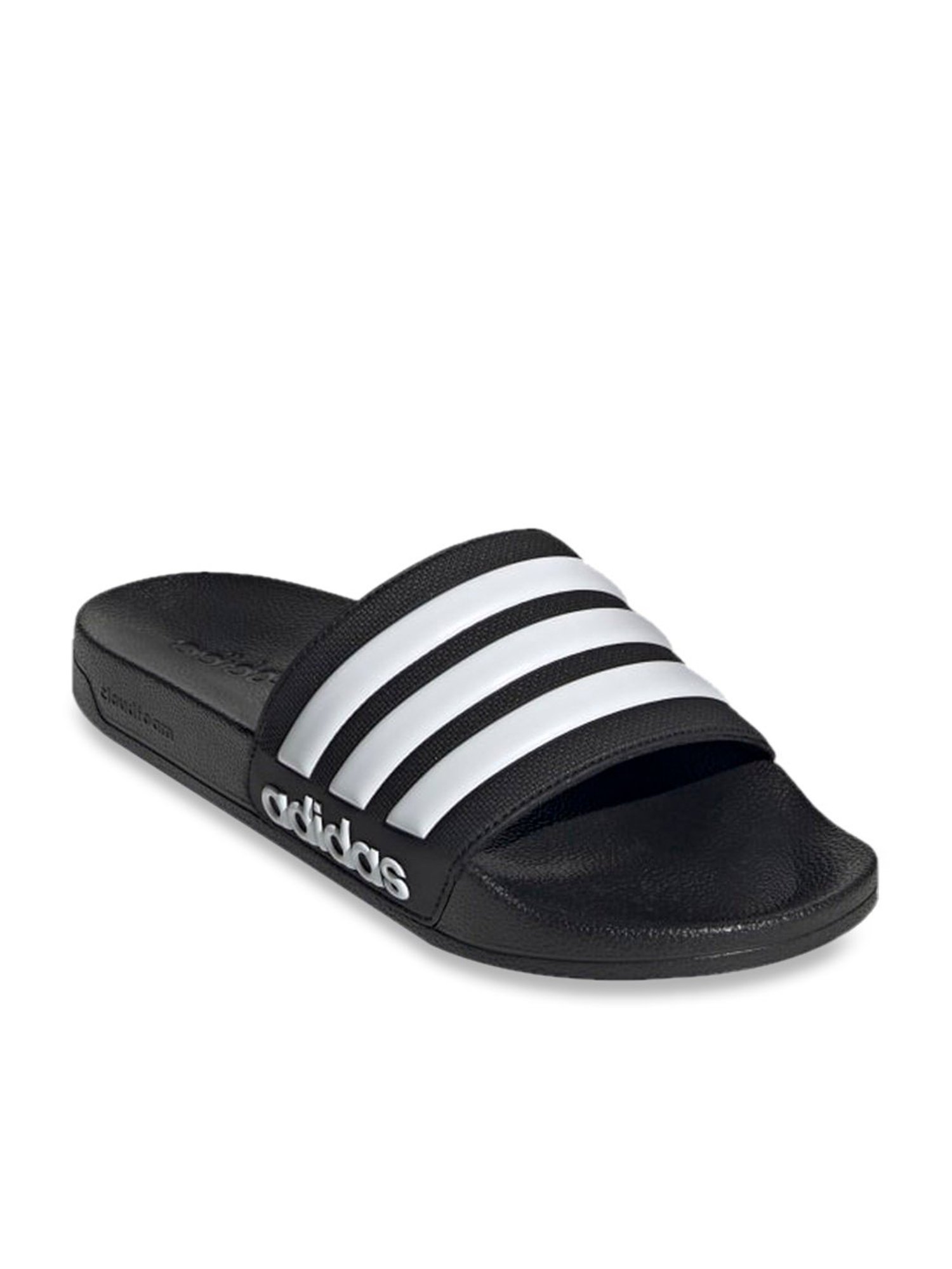 Buy Adidas Men s ADILETTE SHOWER Carbon Black White Slides for