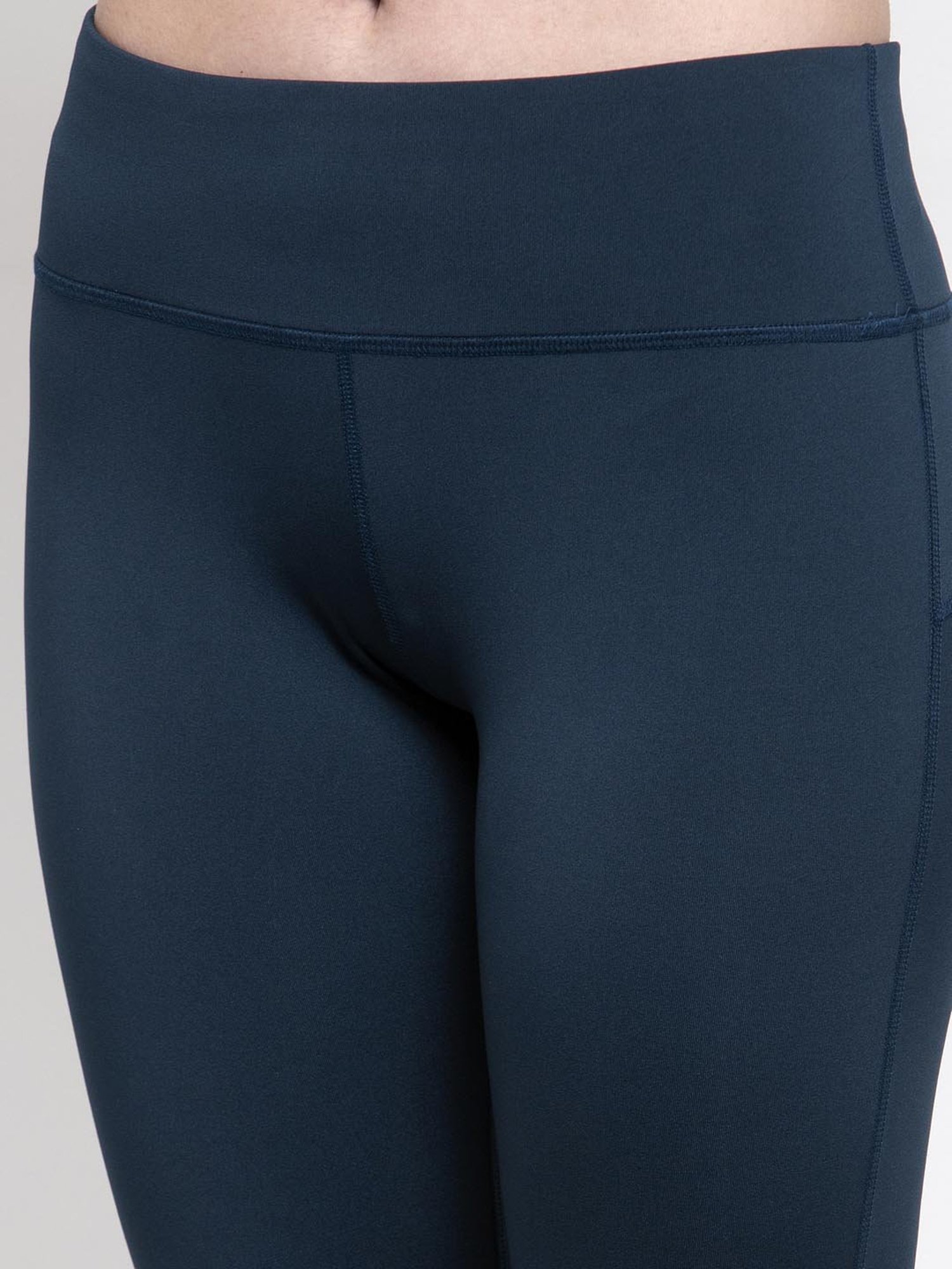 Buy UNPAR Blue Mid Rise Sports Leggings for Women Online @ Tata CLiQ