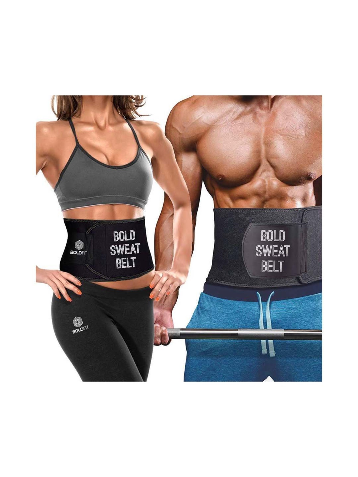 Boldfit Black Sweat Slim Belt for Men & Women (Large)