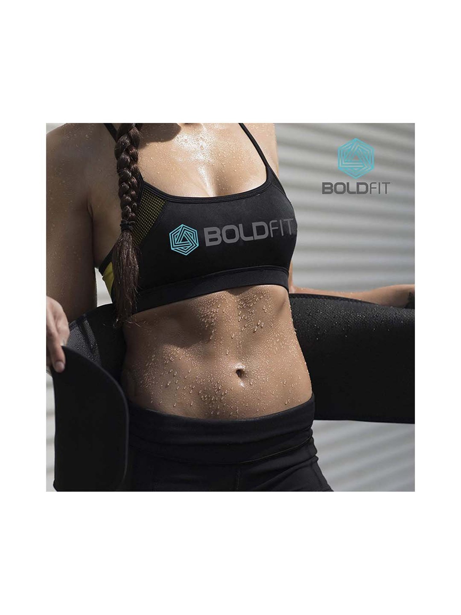 Boldfit Black Sweat Slim Belt for Men & Women (Large)