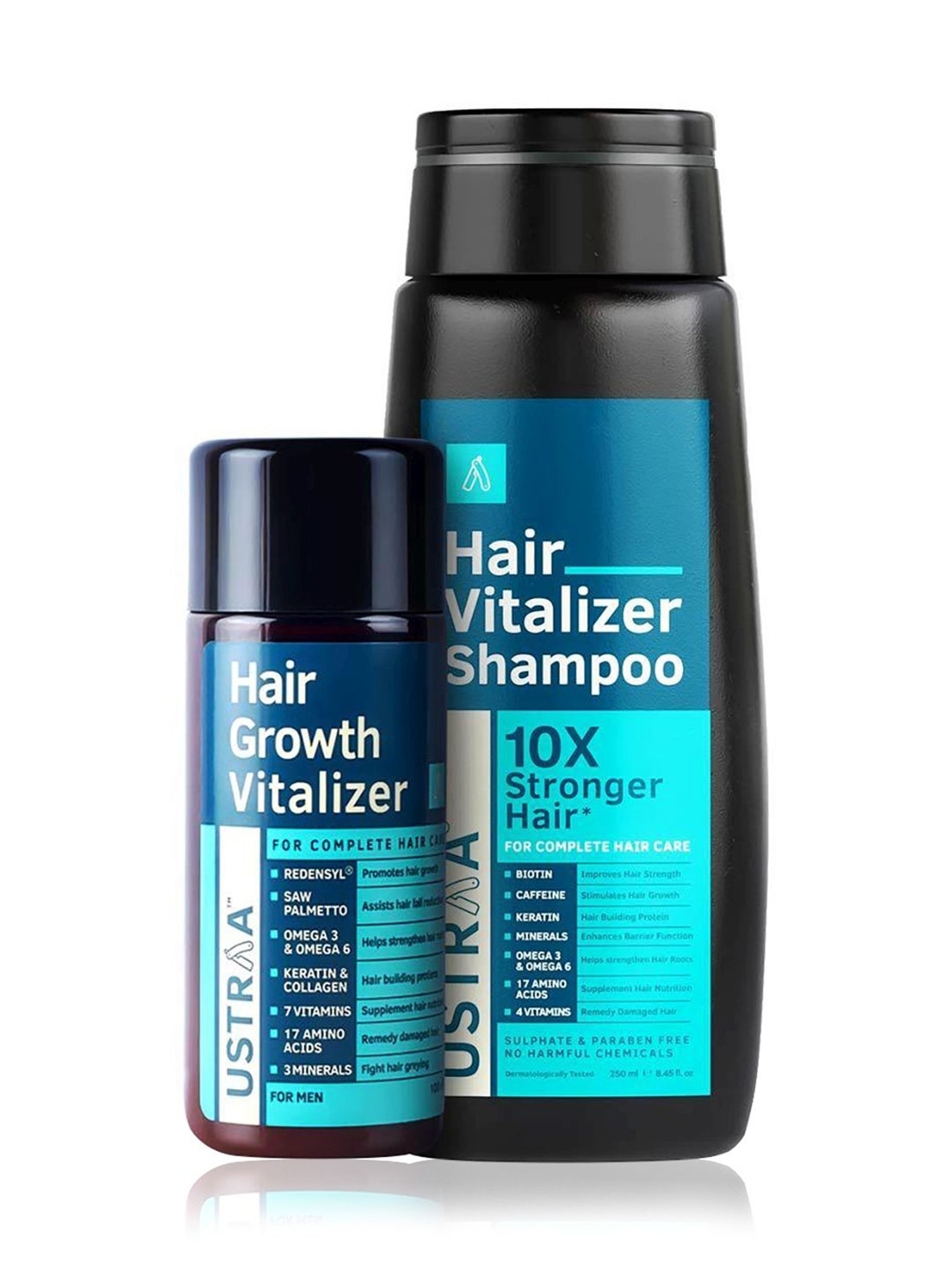 Ustraa Hair Growth Kit Hair fall Shampoo 250ml, Hair Growth Vitalizer 100ml  | eBay