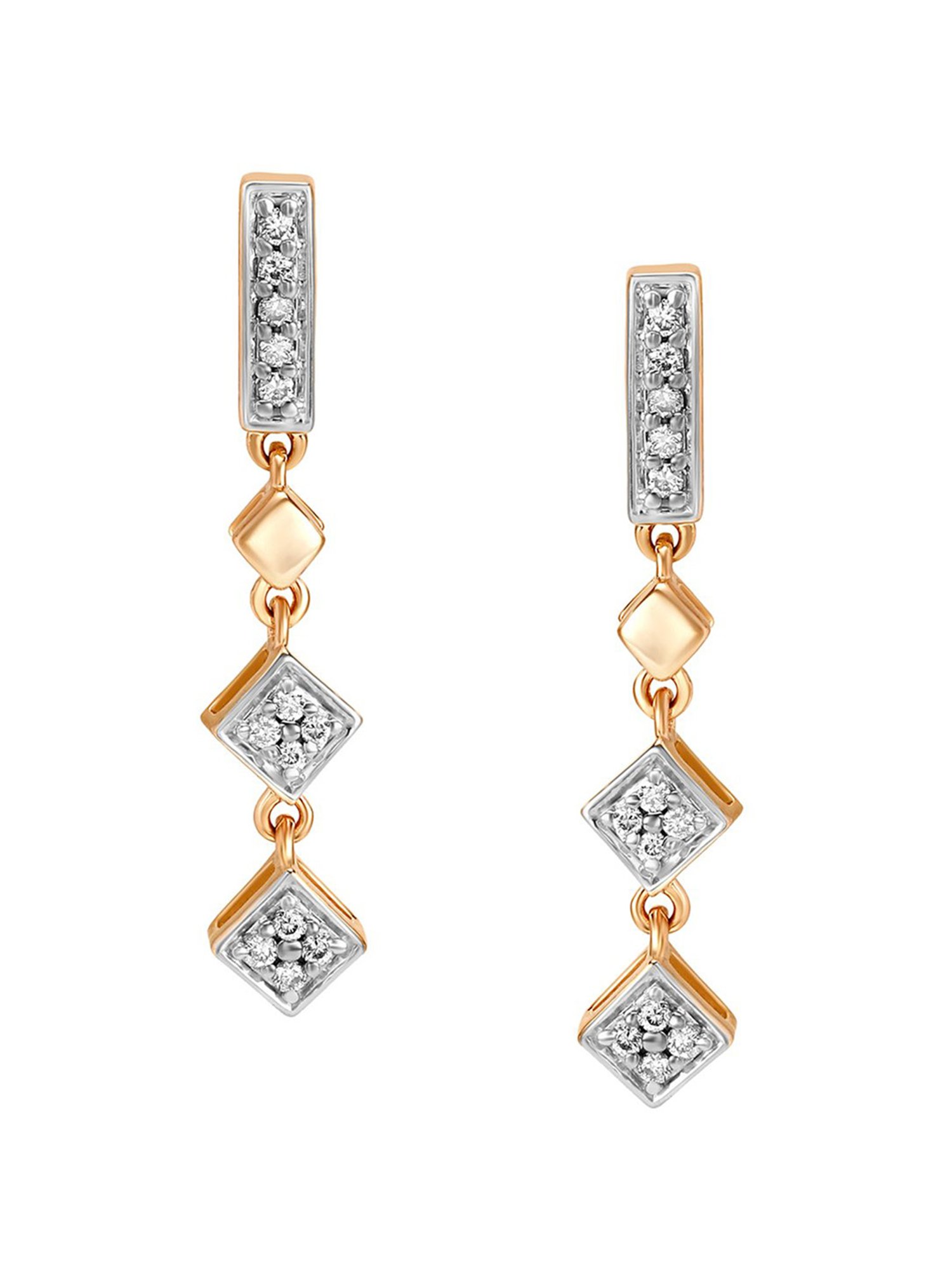 Mia By Tanishq 14kt Yellow Gold Diamond Drop Earrings With Floral Design |  Gold diamond drop earrings, Diamond drop earrings, Floral jewellery