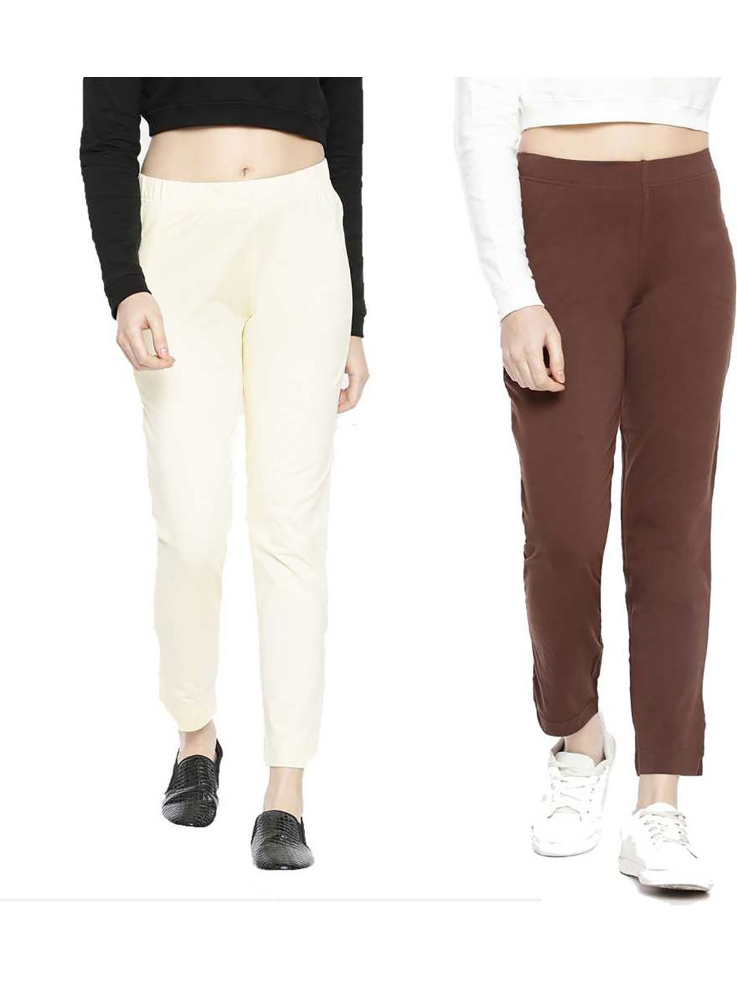 Buy RIVI Women Cream Coloured Regular Fit Solid Silk Cigarette Trousers   Trousers for Women 9792113  Myntra