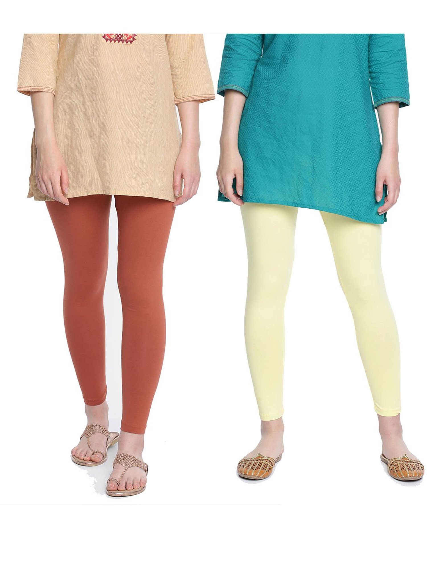 Buy Dollar Missy Brown Cotton Leggings for Women's Online @ Tata CLiQ