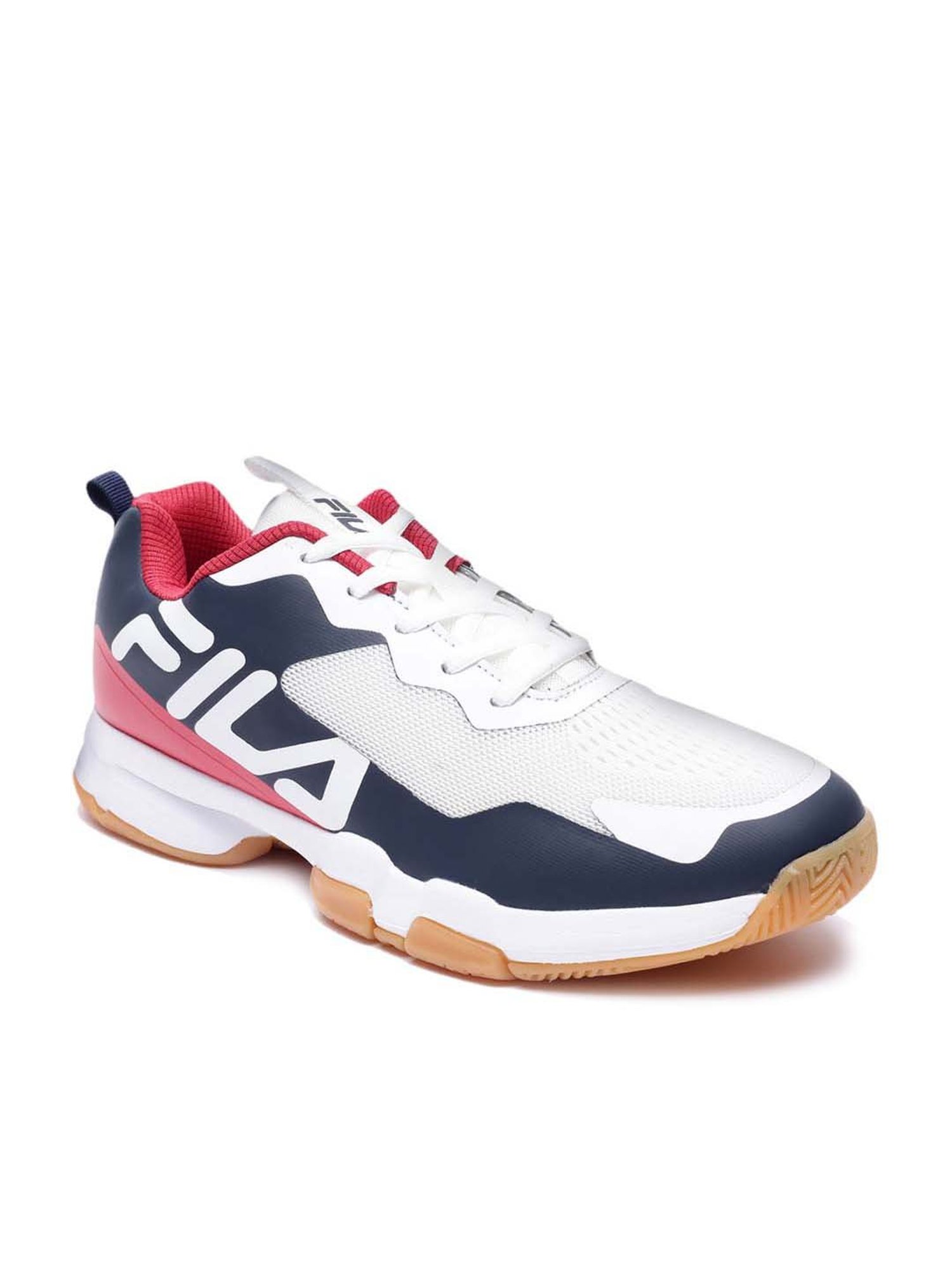 Buy Fila Men s Ivera Snow White Navy Indoor Court Shoes for Men at Best Price Tata CLiQ