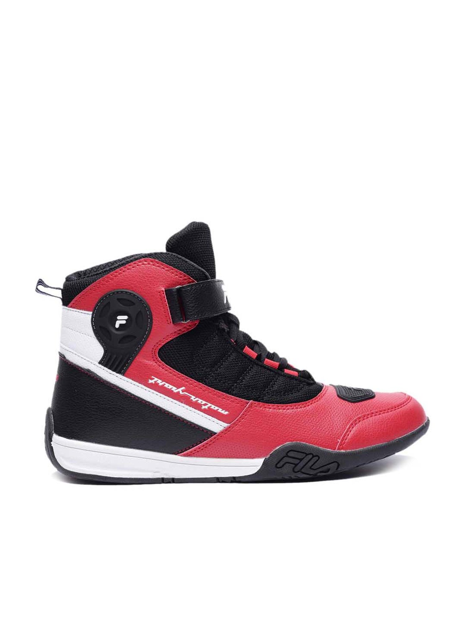 Fila black best sale and red sneakers