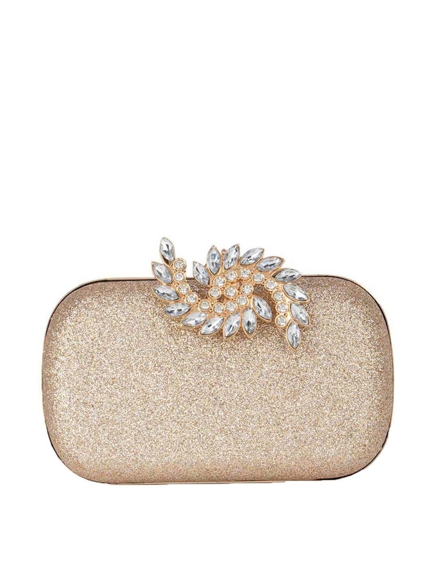 Buy House of Vian Golden Embellished Bahaar Clutch Online @ Tata CLiQ Luxury