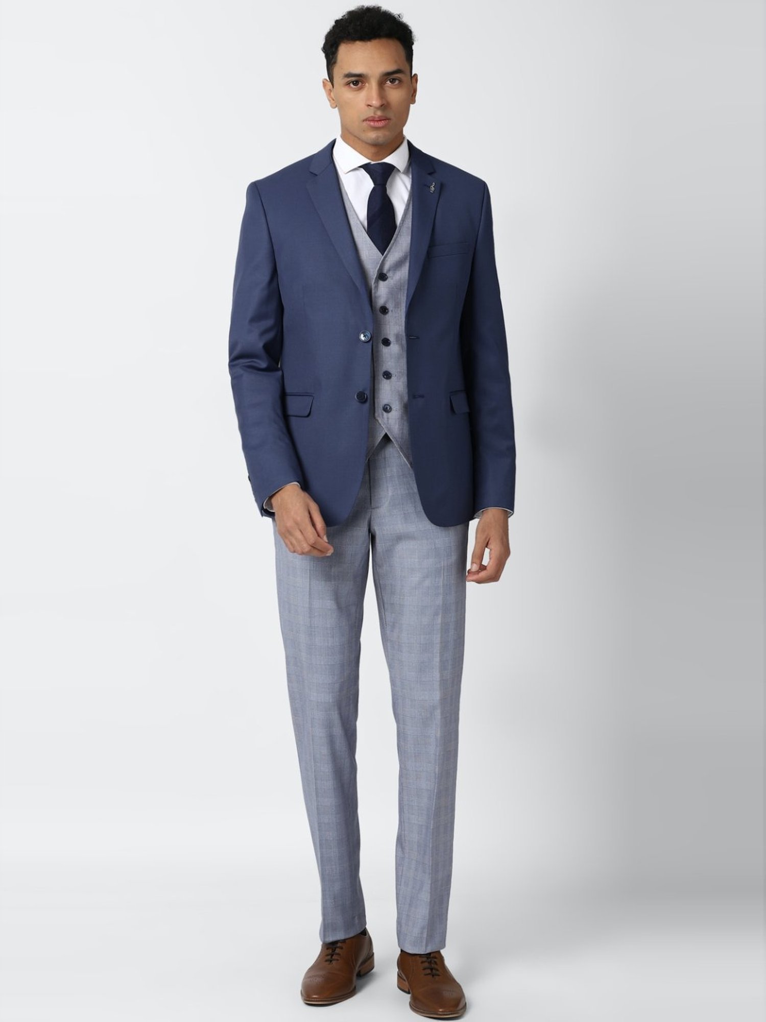 Buy Van Heusen Navy Slim Fit Four Piece Suits for Mens Online @ Tata CLiQ