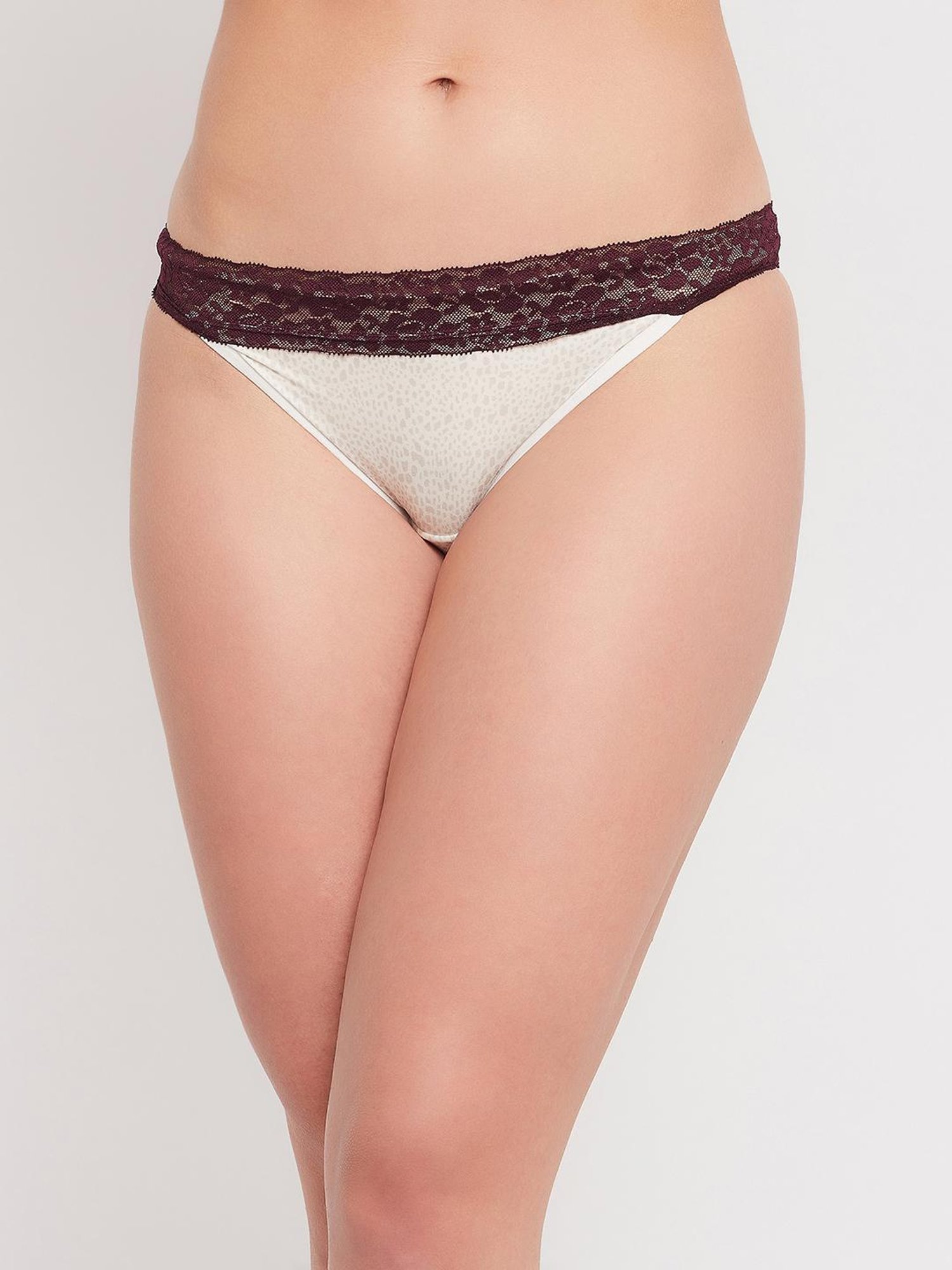 Buy CLOVIA White Classic Cotton And Lace Panty