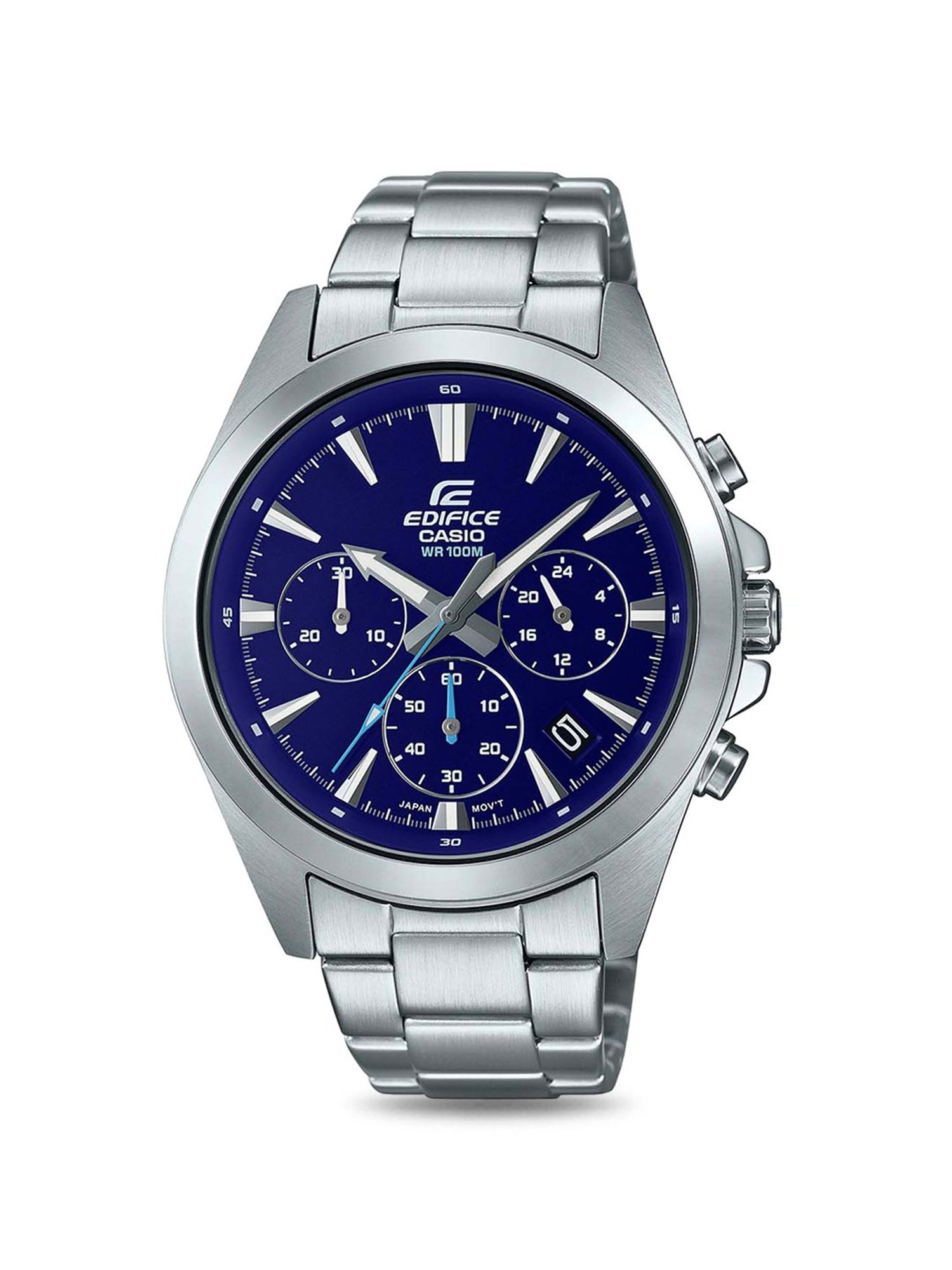 Casio edifice discount silver blue