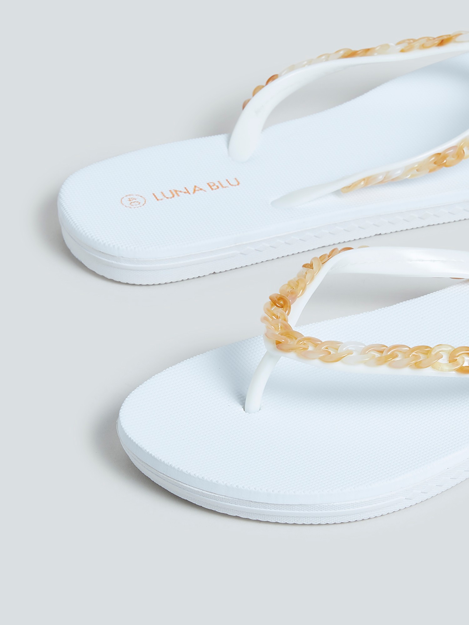 Buy Lunablu by Westside Beige Pearl-Detail Slides Online at best price at  TataCLiQ
