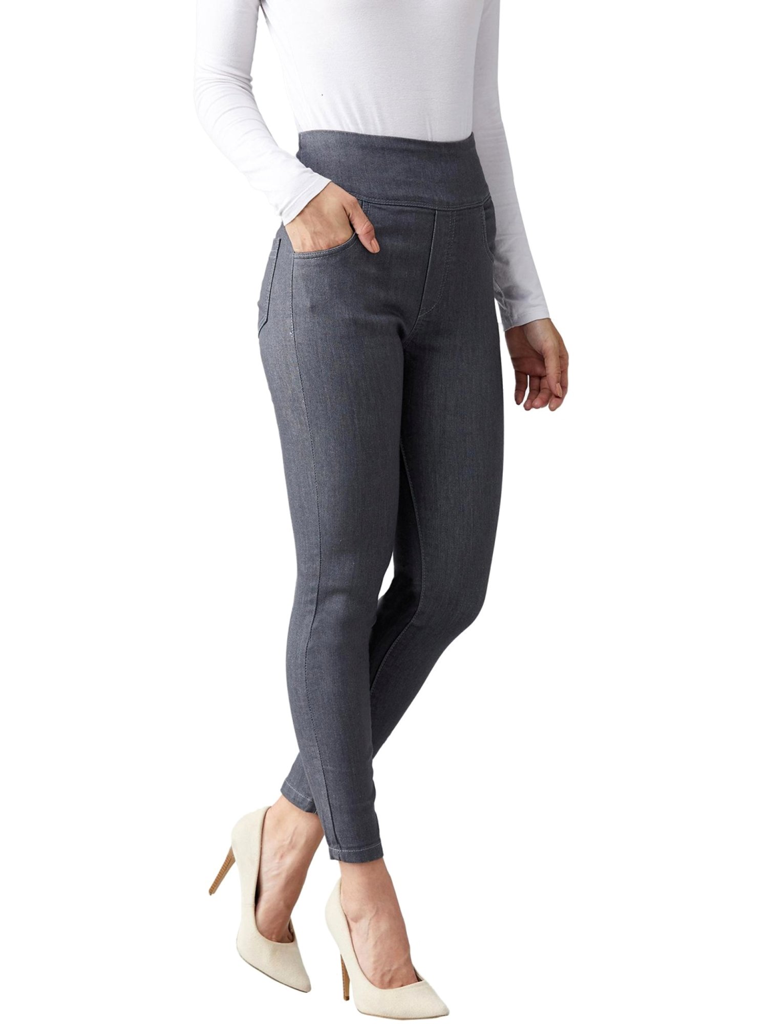 Buy DOLCE CRUDO Grey Skinny Fit Jeggings for Women Online @ Tata CLiQ