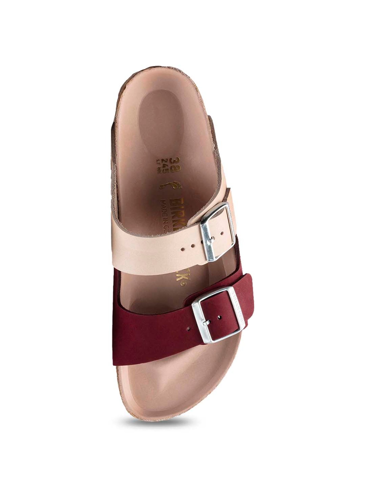 Buy Birkenstock Women s Arizona Split Maroon Peach Sandals for