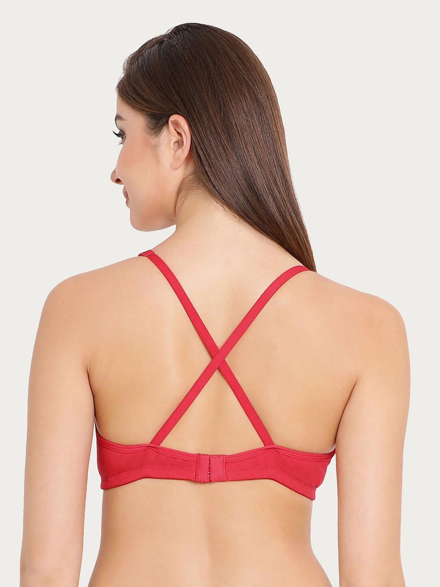 Buy Clovia Red Non Wired Padded T-Shirt Bra for Women Online @ Tata CLiQ