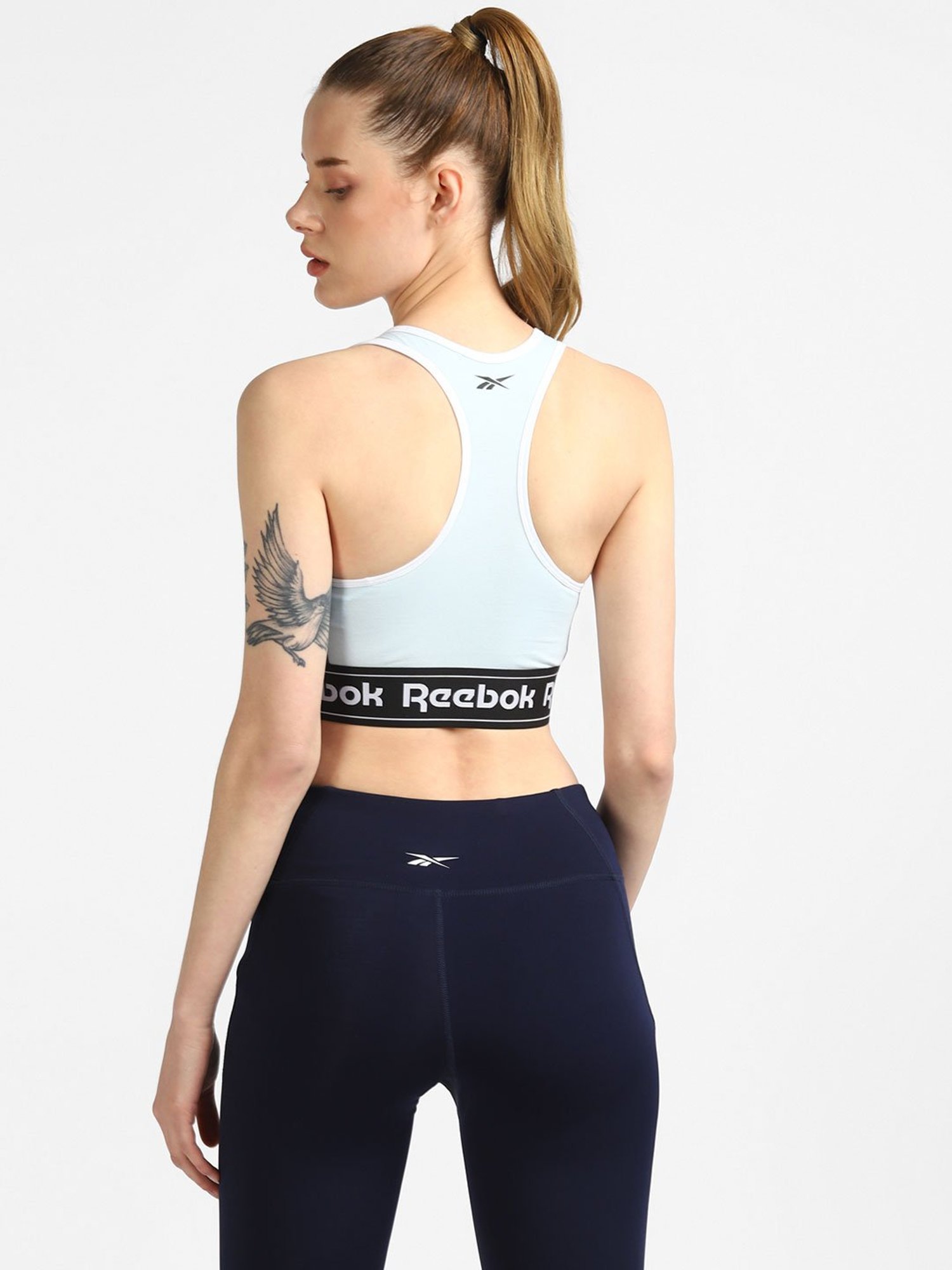 Buy Reebok Light Blue Non Wired Padded CORE Sports Bra for Women