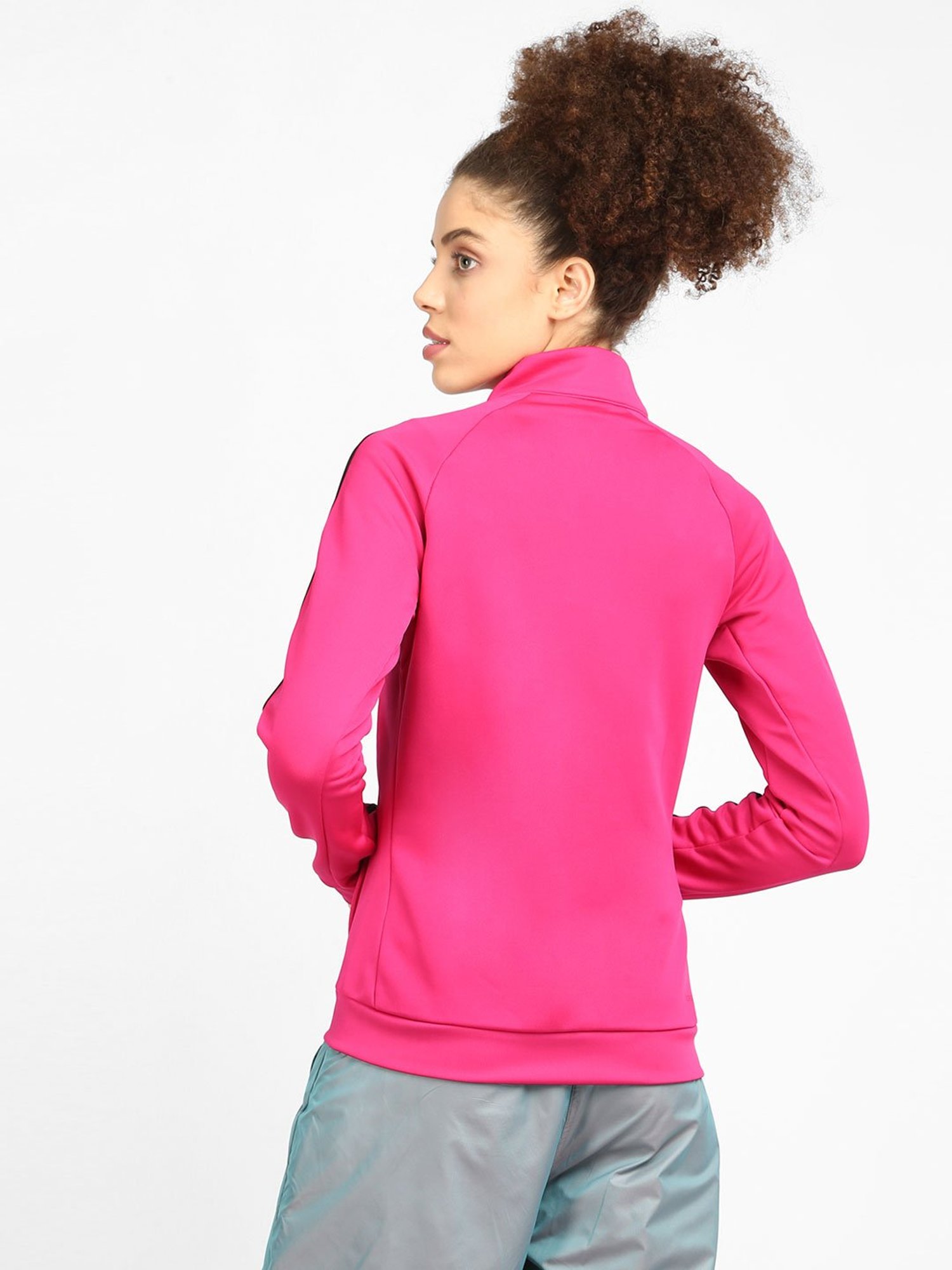 adidasトラックジャケット×ベルベットふわふわパーカー　ブラウン&ピンクM adidasトラックジャケット×ベルベットふわふわパーカー ブラウン