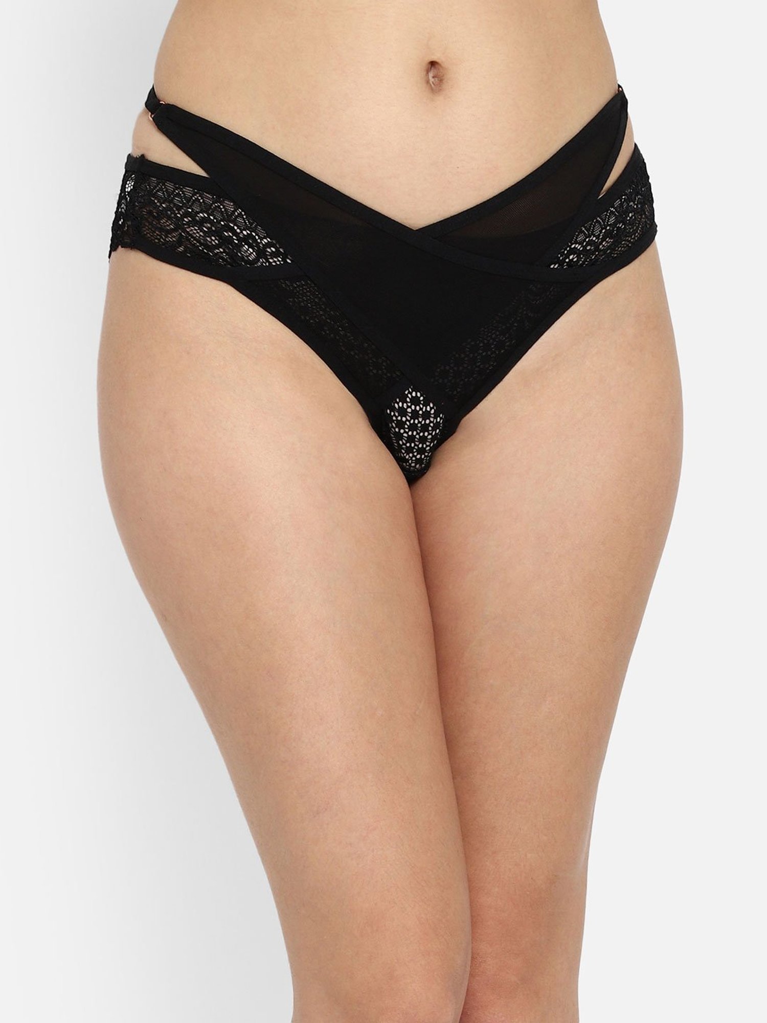 Buy Clovia Black Lace Bikini Panty for Women Online @ Tata CLiQ