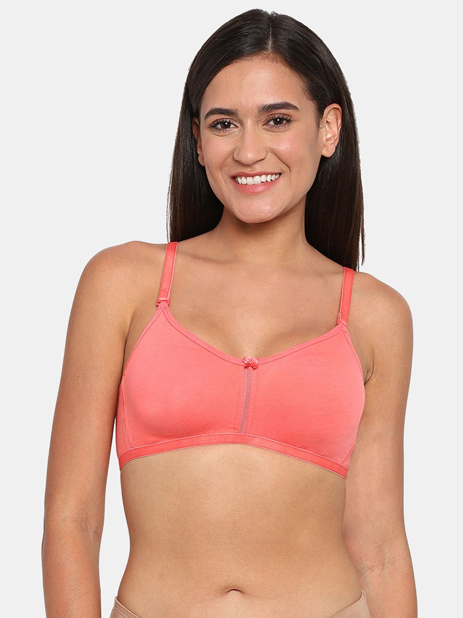 Buy Rosaline by Zivame Peach Non Wired Non Padded T Shirt Bra for