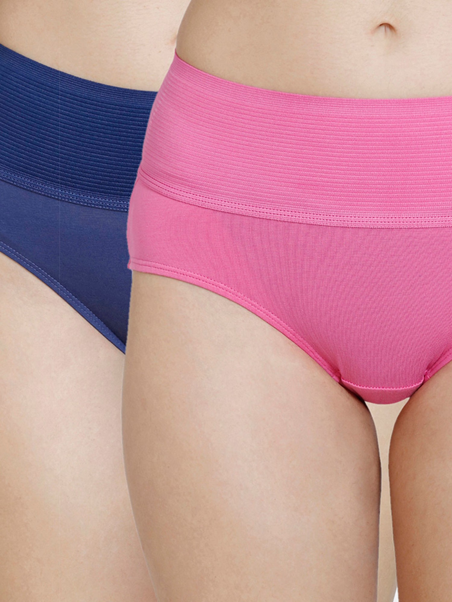 Buy Zivame Blue & Pink Tummy Tucker Hipster Panty - Pack of 2 for