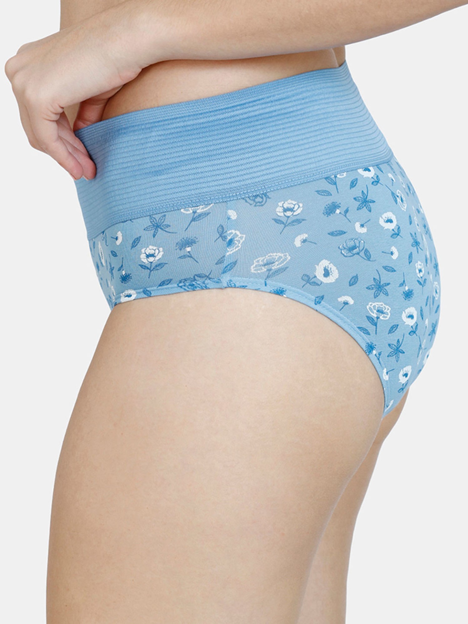 Buy Zivame Blue Floral Print Tummy Tucker Hipster Panty - Pack of 2 for Women  Online @ Tata CLiQ