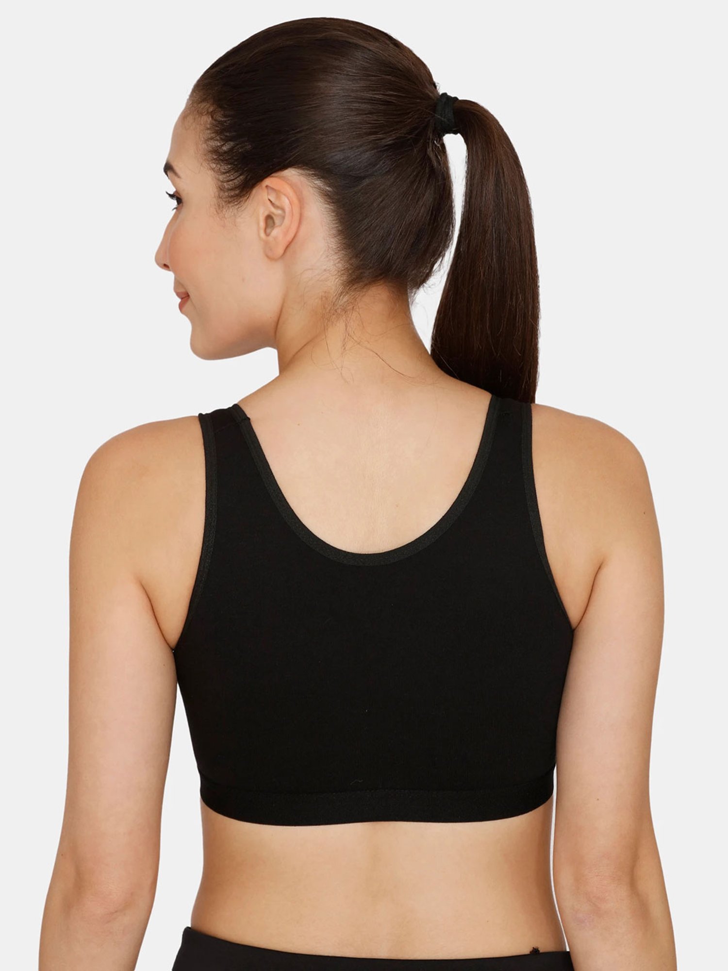 Buy Rosaline by Zivame Black Non Wired Non Padded Sports Bra for