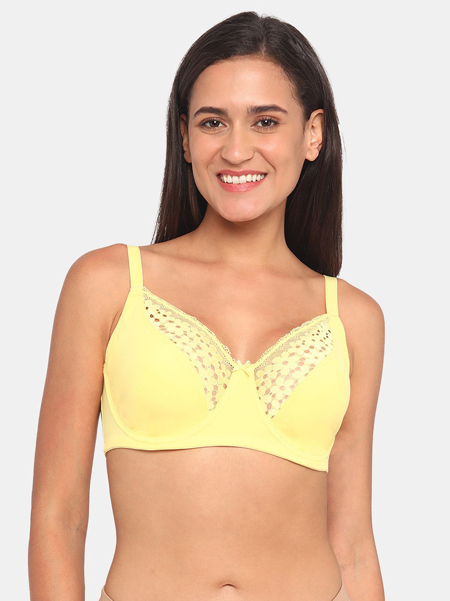 Buy Zivame Yellow Under Wired Non Padded Balconette Bra for Women