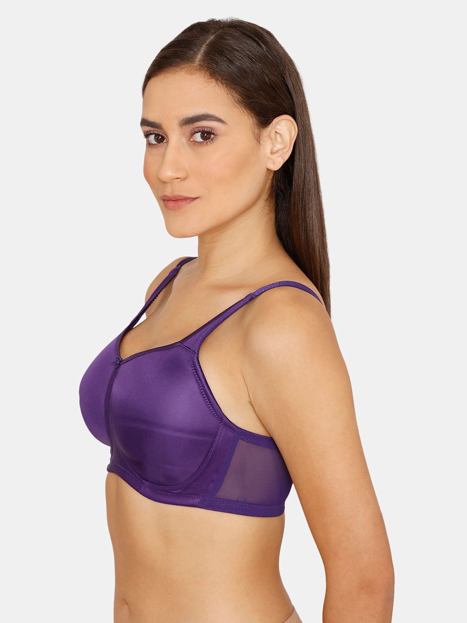 Buy Zivame Double Layered Non Wired Full Coverage Bra - Parachute