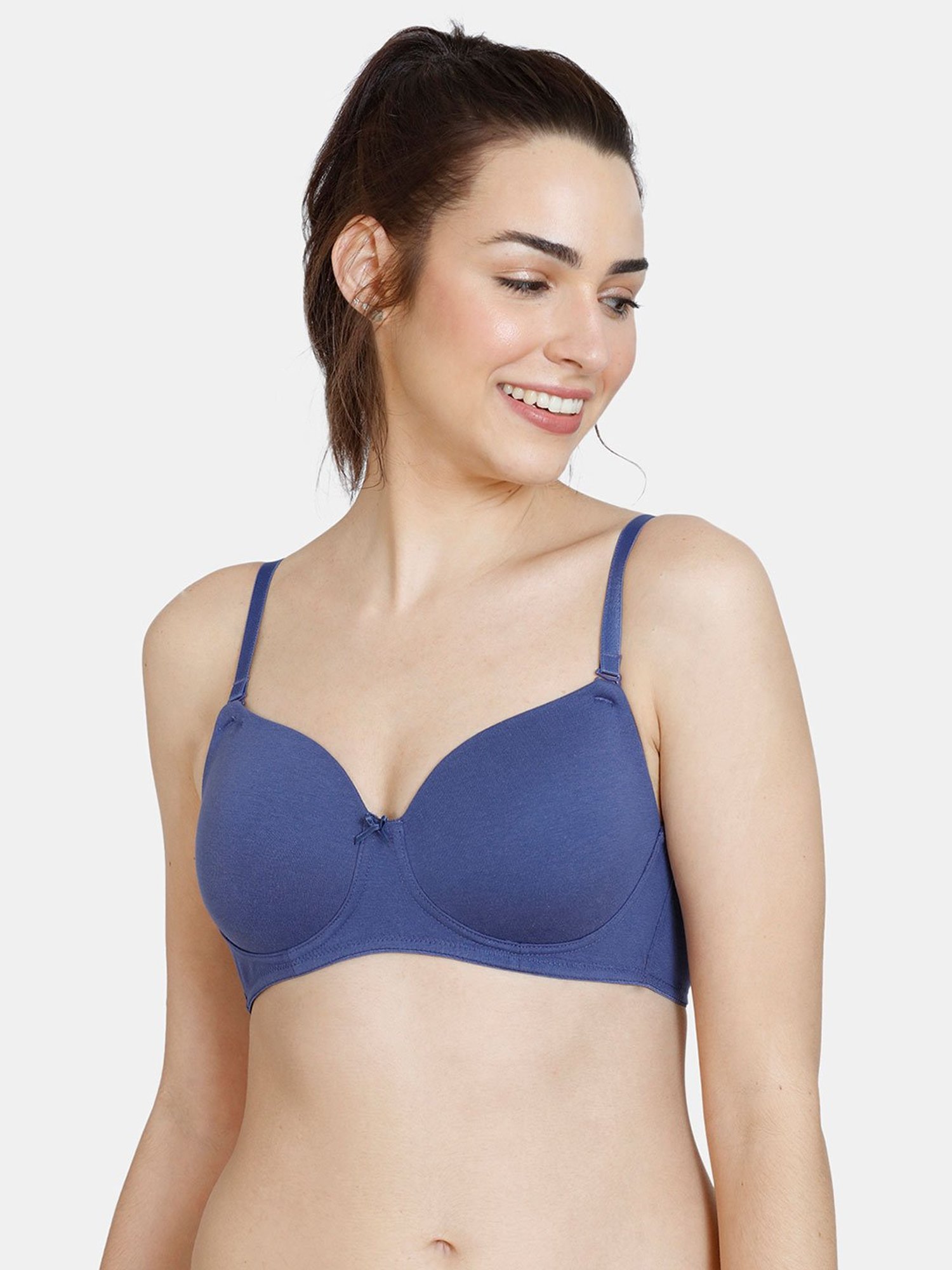 Buy online Blue Nylon Tshirt Bra from lingerie for Women by Zivame