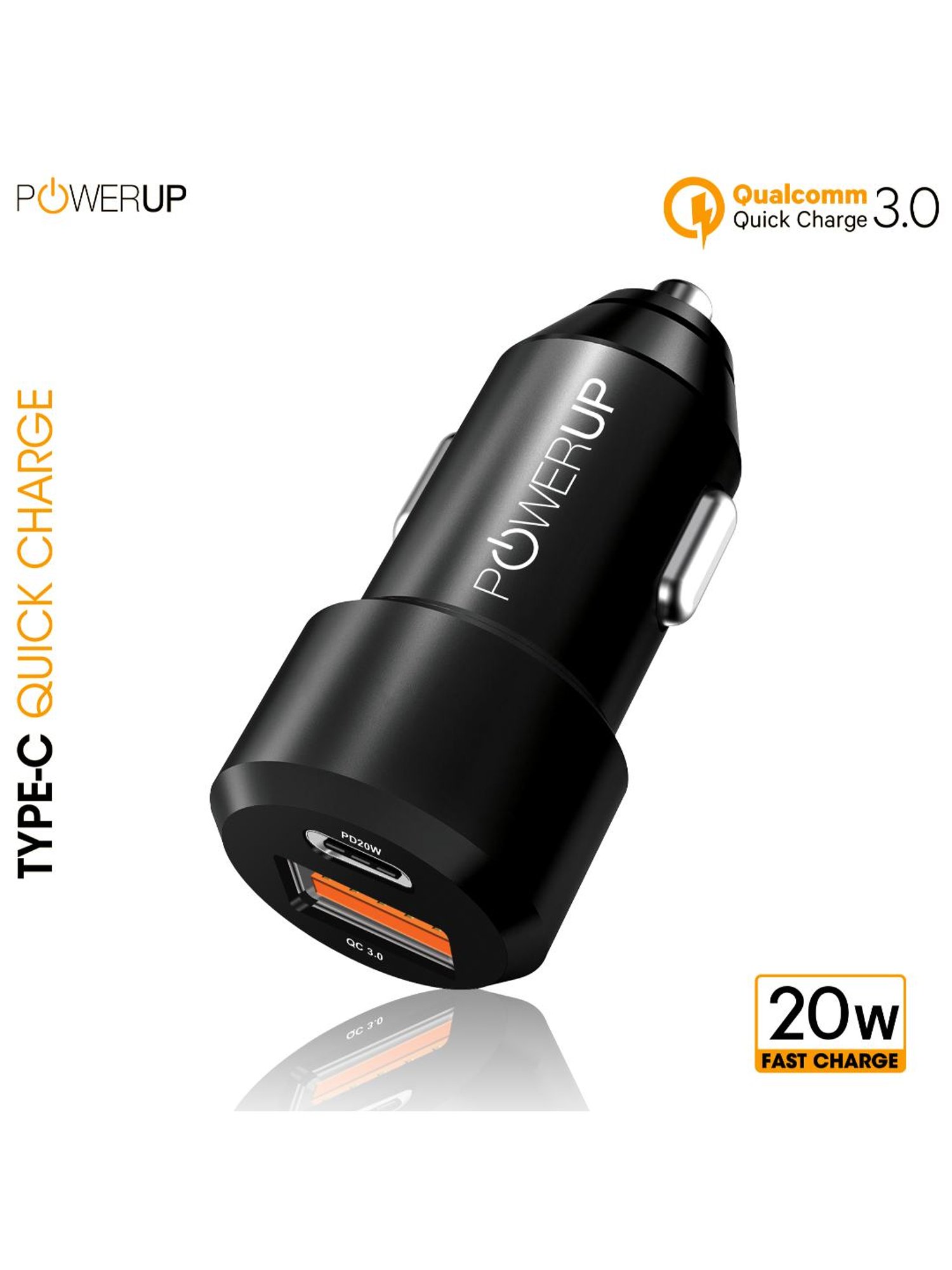 Buy BS Power Car Charger Fast Charging 55W (20W PD Socket, Dual USB - QC  3.0/3.1 A) Type C Cable Car Charger Adapter with LED Ambient Light for All  Smart Phones, Tablets