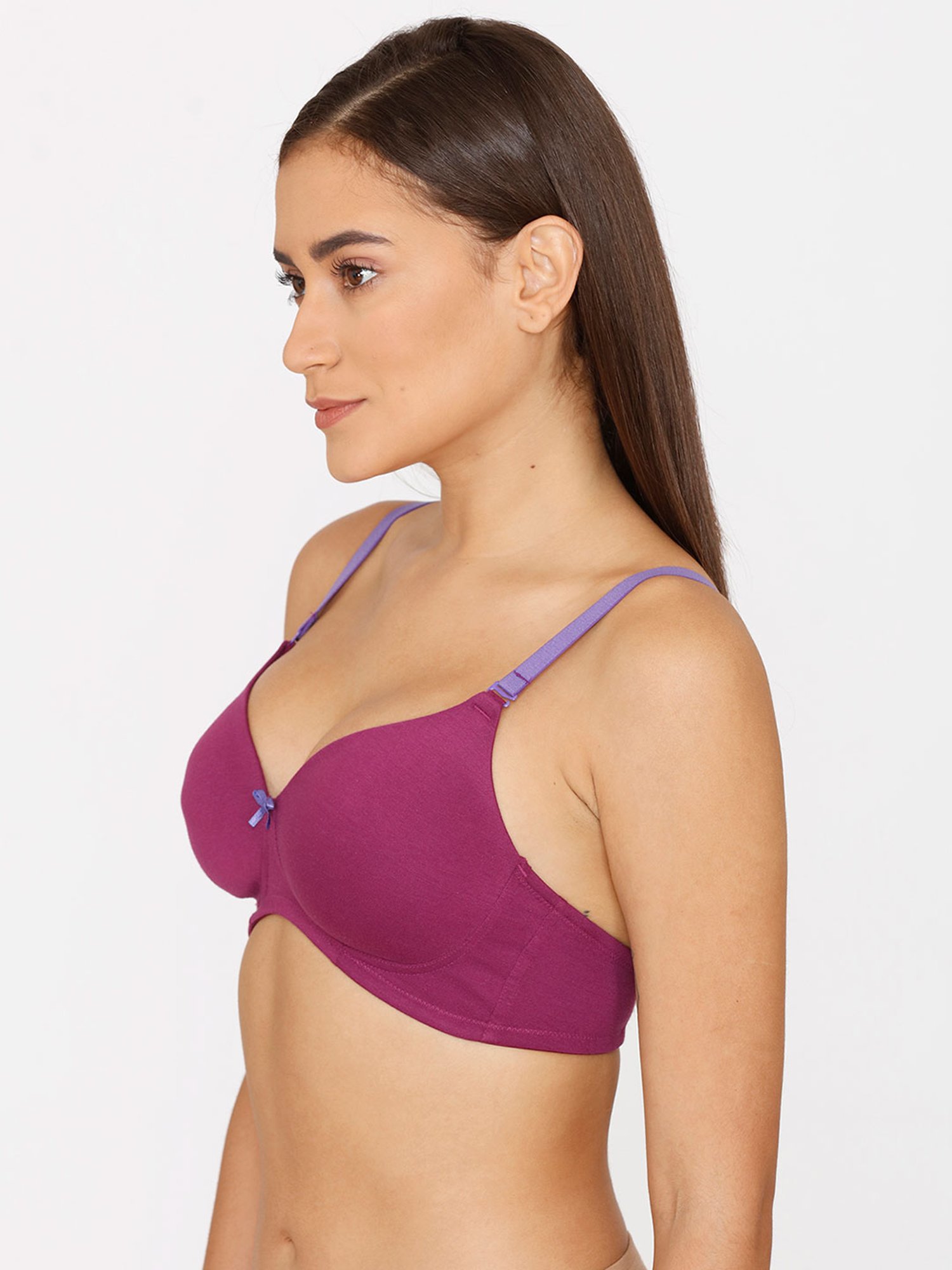Buy Rosaline by Zivame Purple Non Wired Padded T-Shirt Bra for
