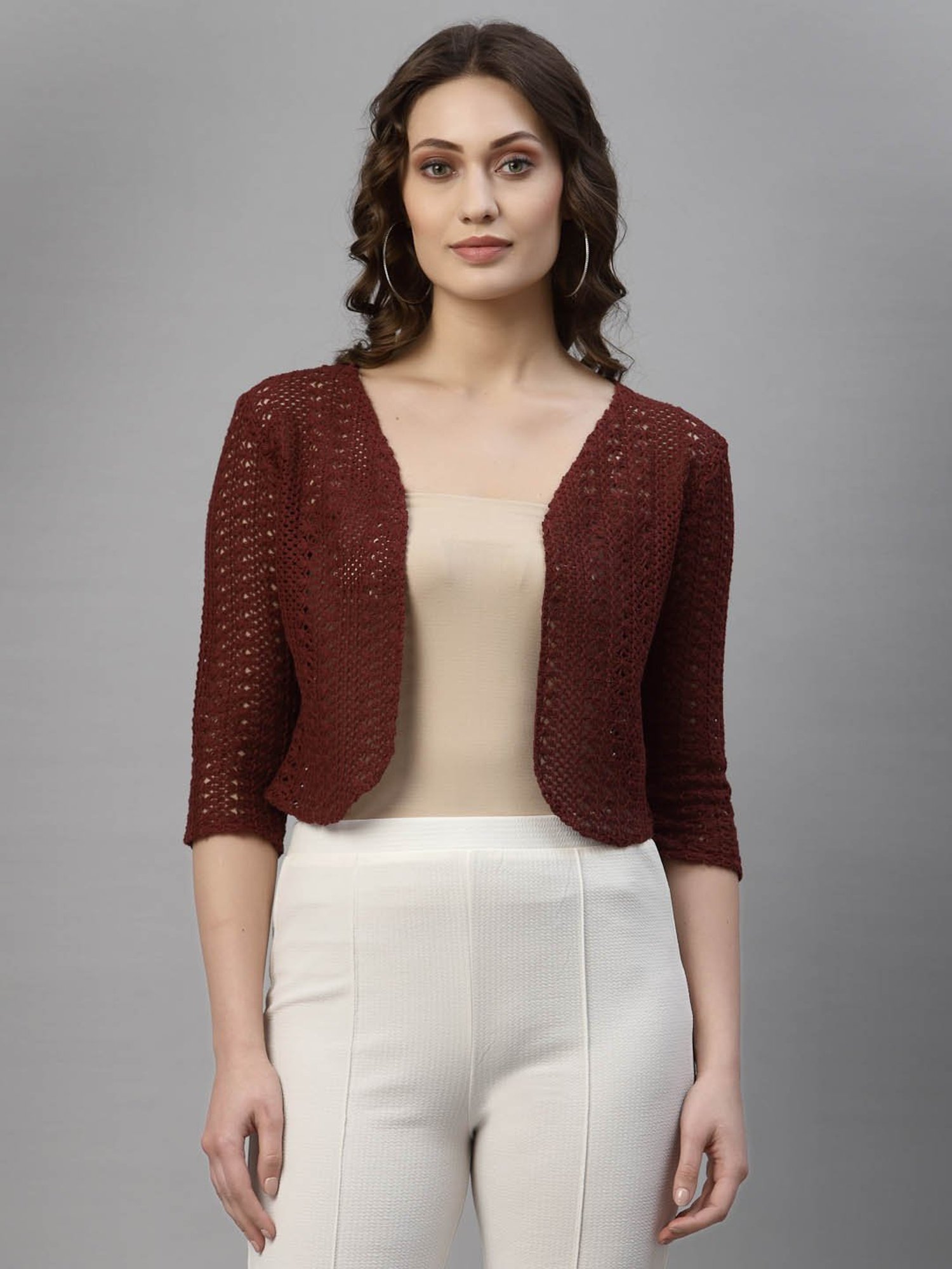 Maroon shrug outlet bolero