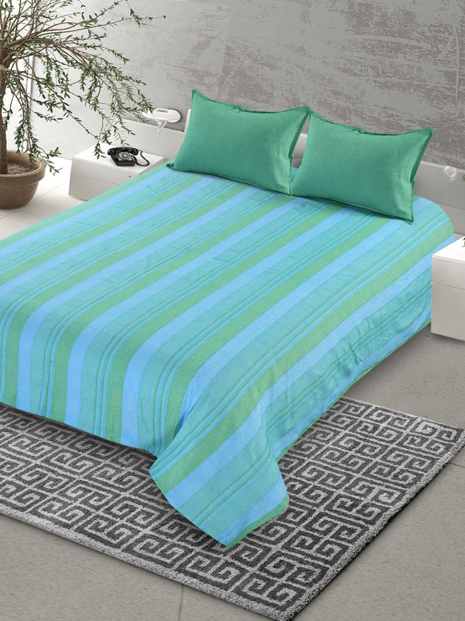 Buy Saral Home Abstract Blue 155 TC Cotton King Sized Bed Sheet at Best  Price @ Tata CLiQ