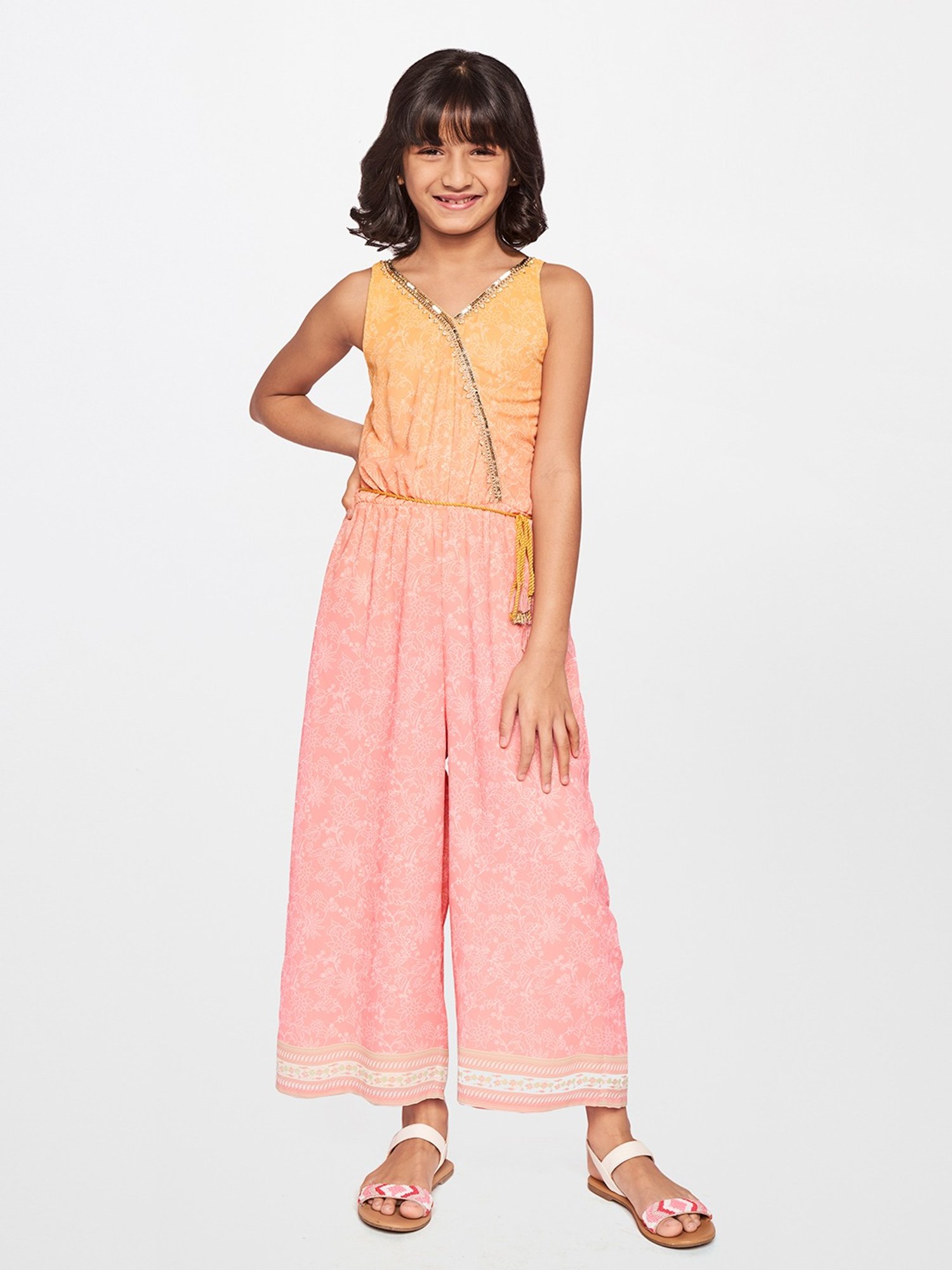 Global desi yellow store jumpsuit