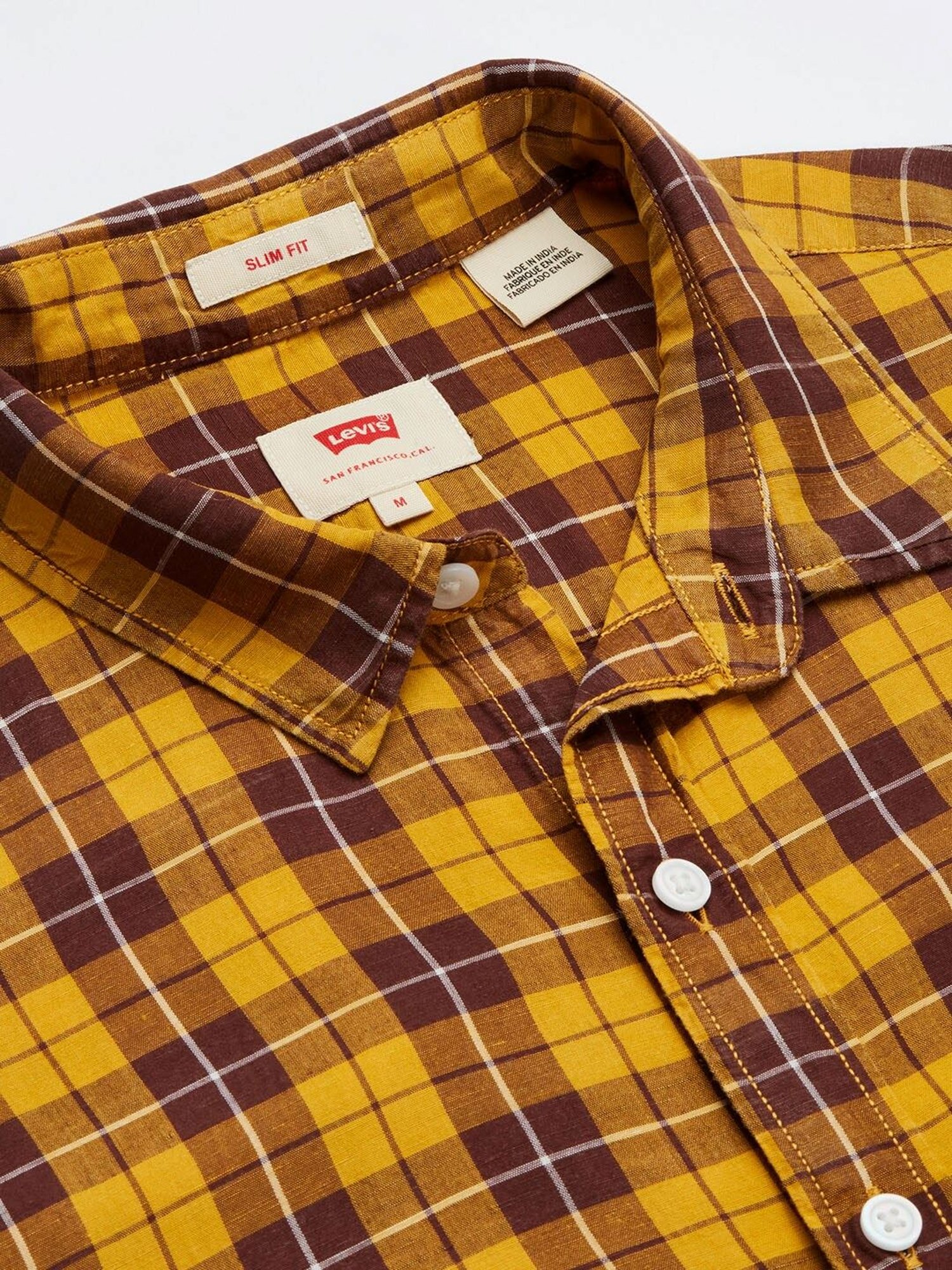 Levis yellow check shirt best sale