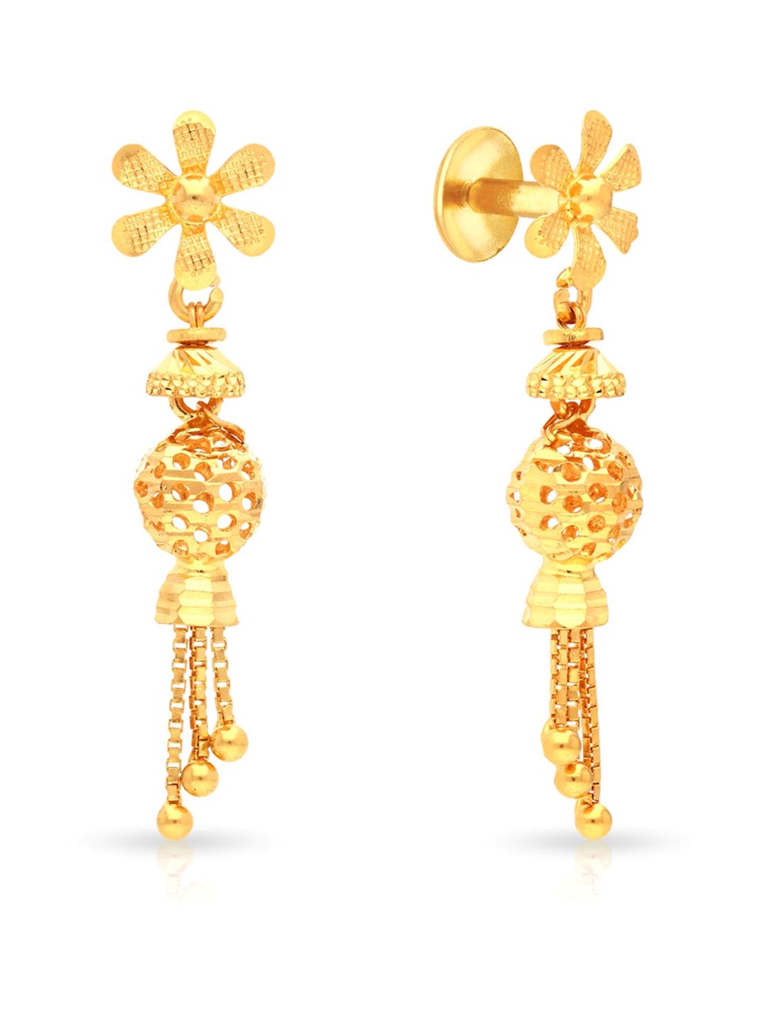 Heart-Shaped Stud And Hanging Earrings at Abiraame Jewellers