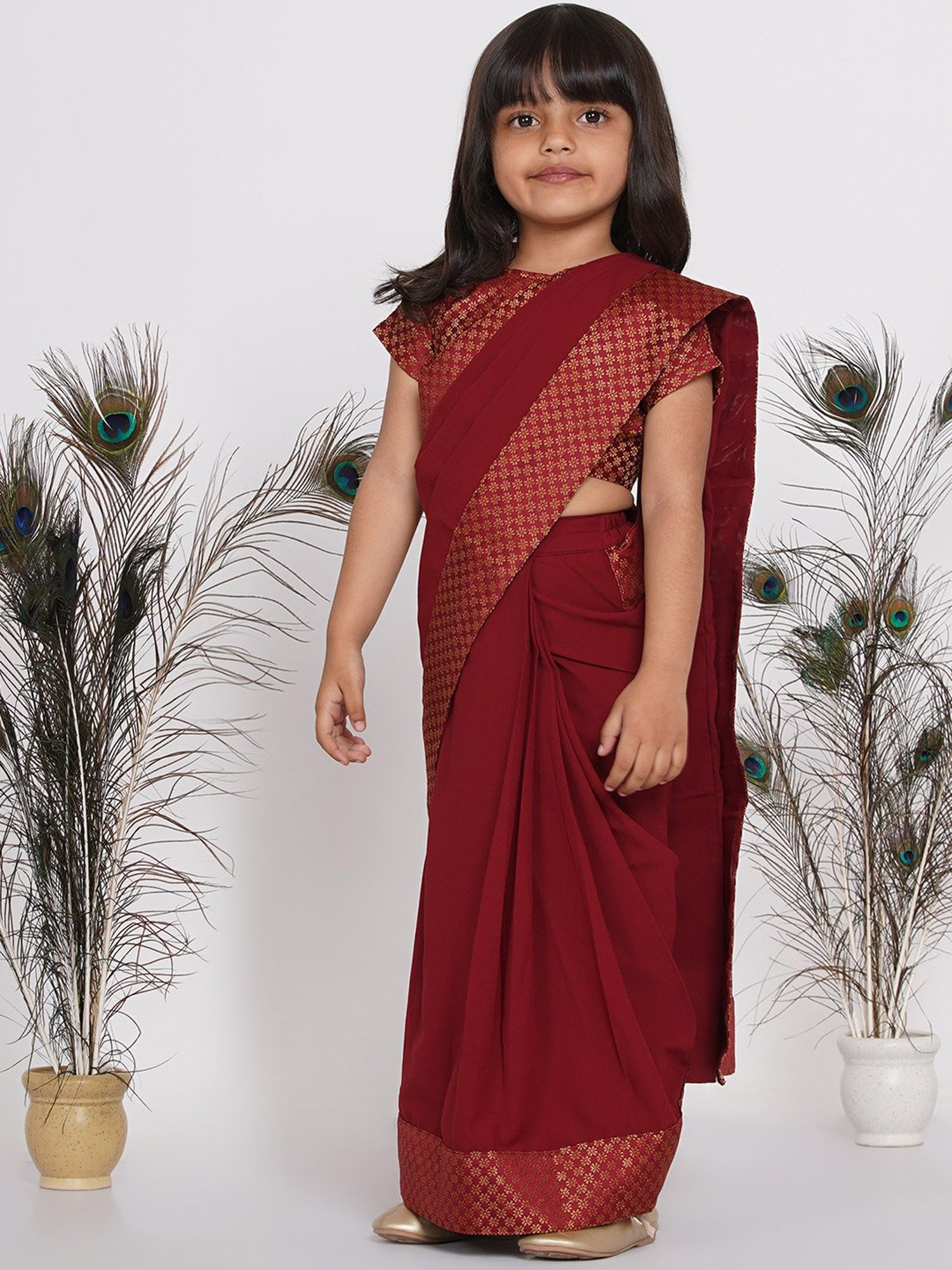 Marati style saree baby fancy dress saree for kids sari for kids | Kids  saree, Baby fancy dress, Baby dress design