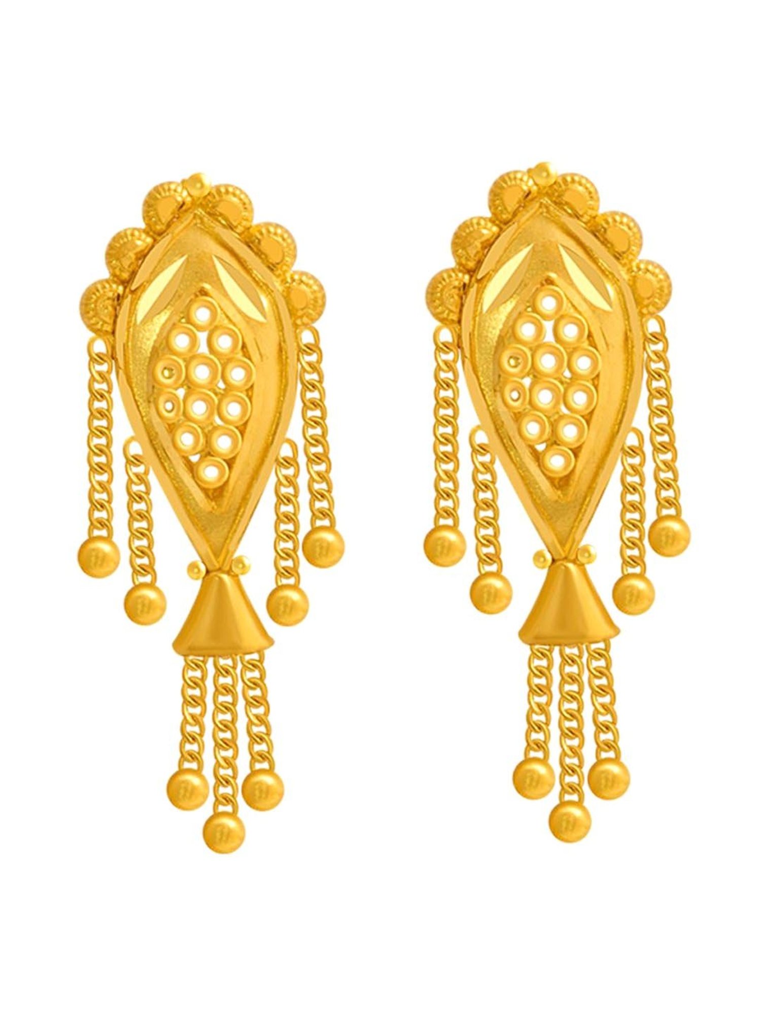 P.C. Chandra Jewellers 22KT Yellow Gold Jhumki Earrings for Women - 3.12  Grams : Amazon.in: Fashion