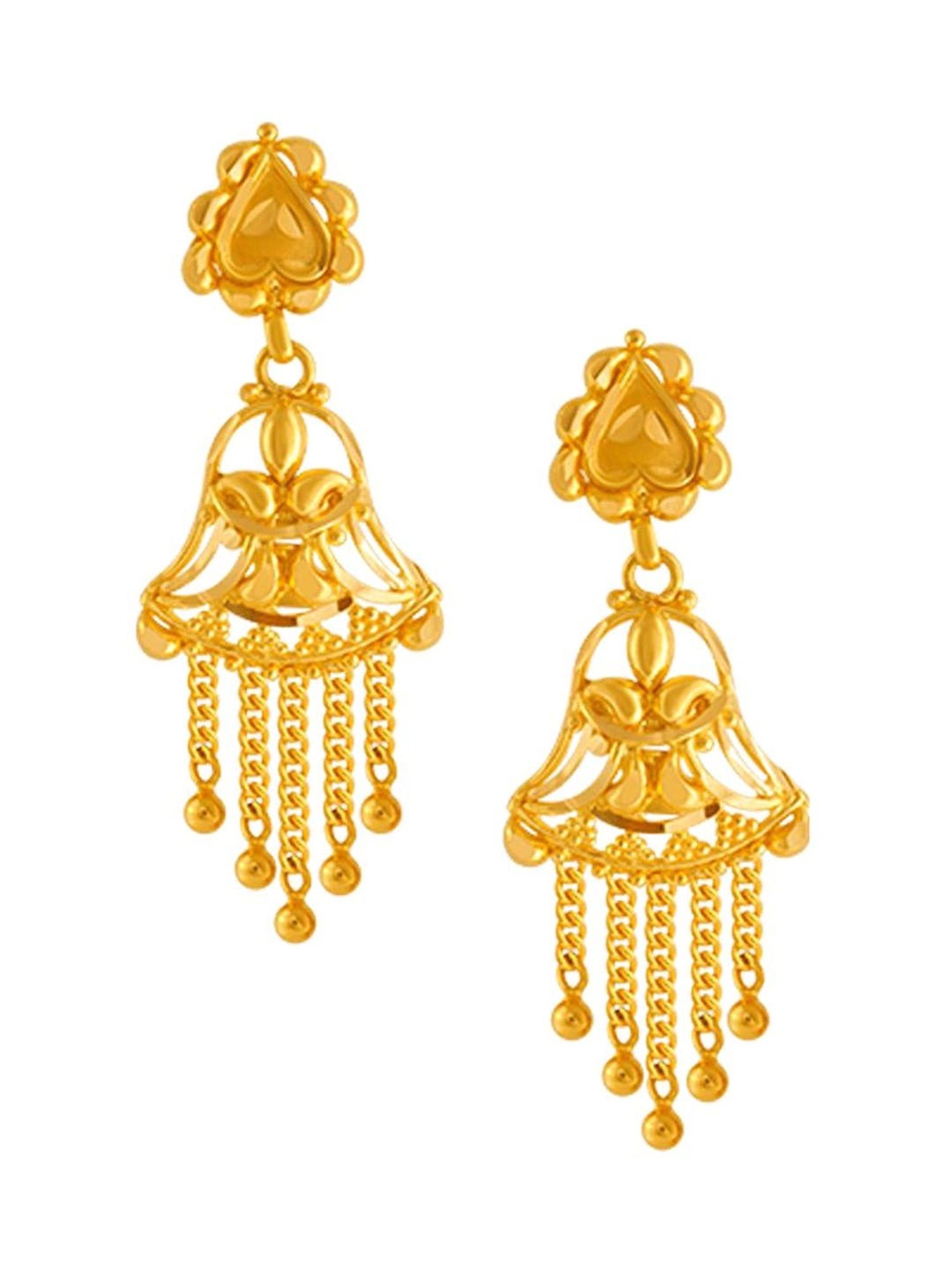 Gold Earrings | Buy Gold Bridal Earrings Online | PC Chandra